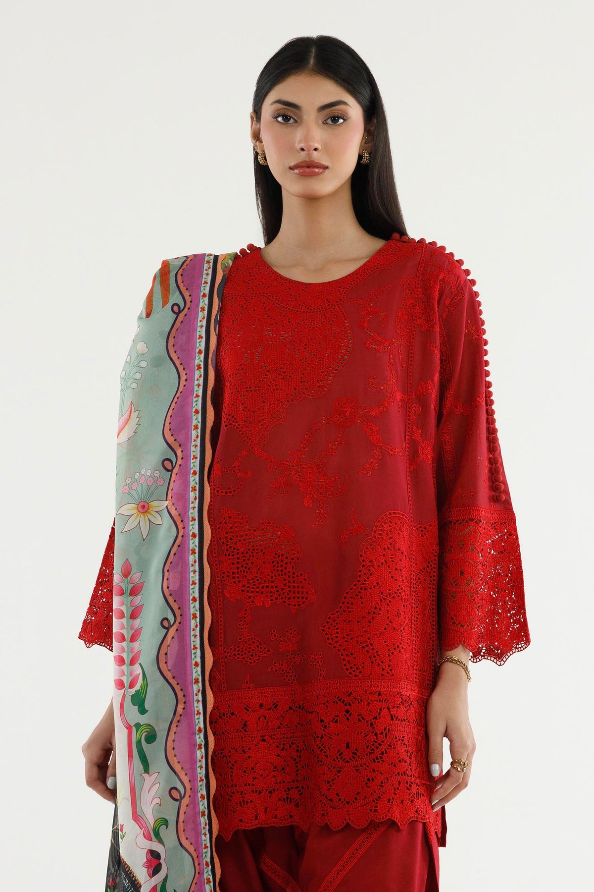 Stitched Embroidered Lawn Suit