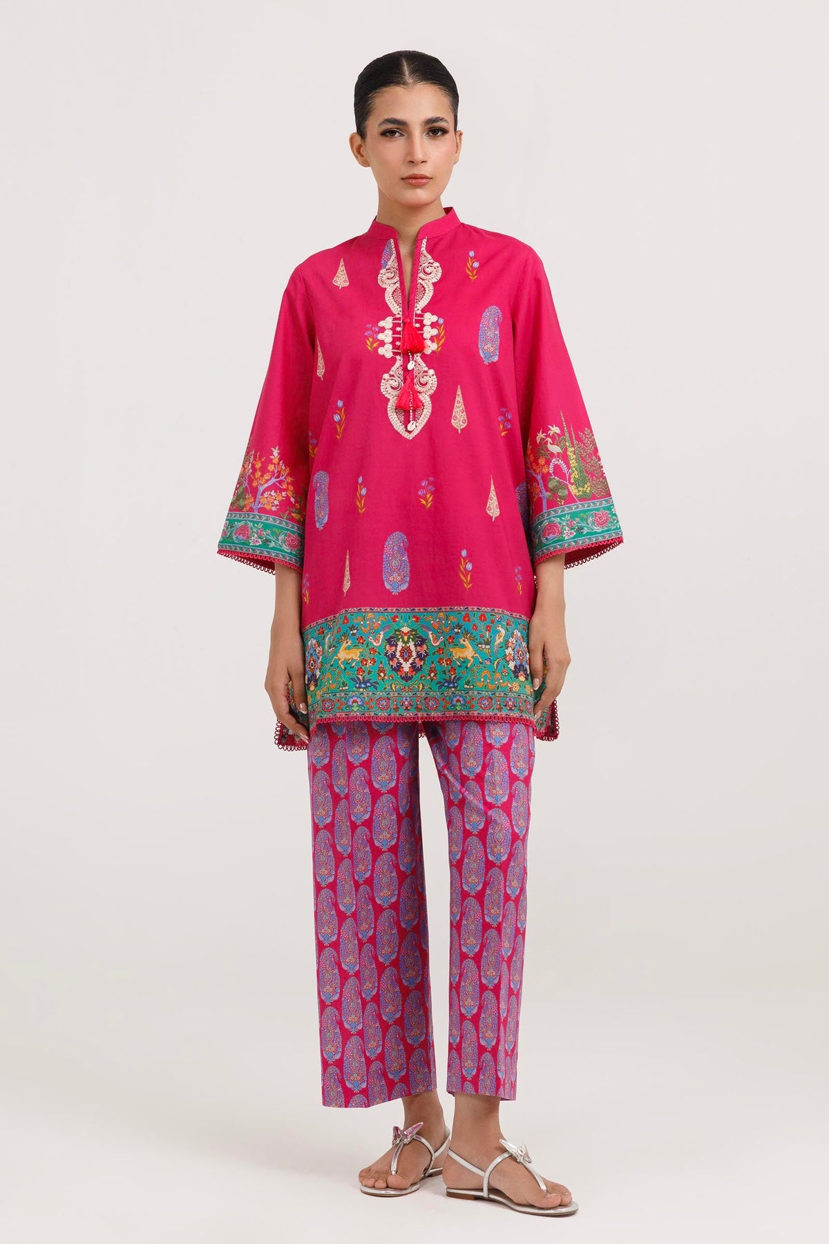 Stitched Printed Lawn Shirt+ Culotte