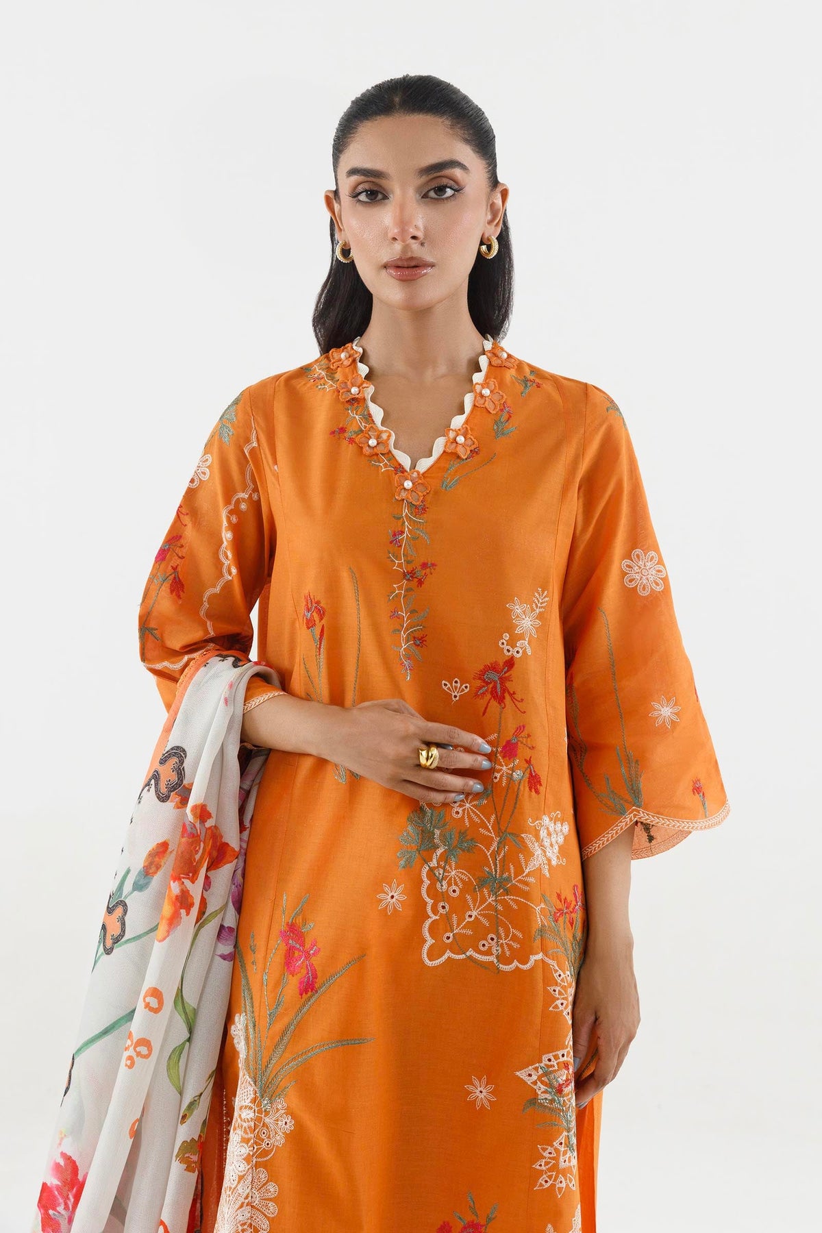 Stitched Embroidered Muzlin Suit