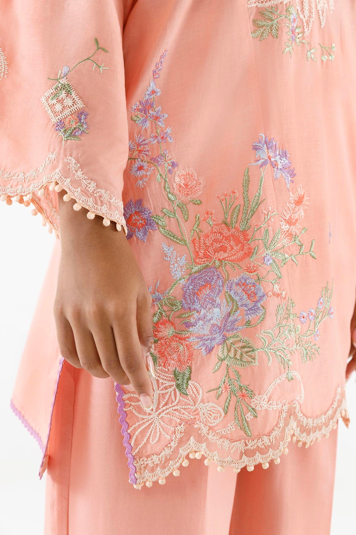 Stitched Embroidered Muzlin Suit