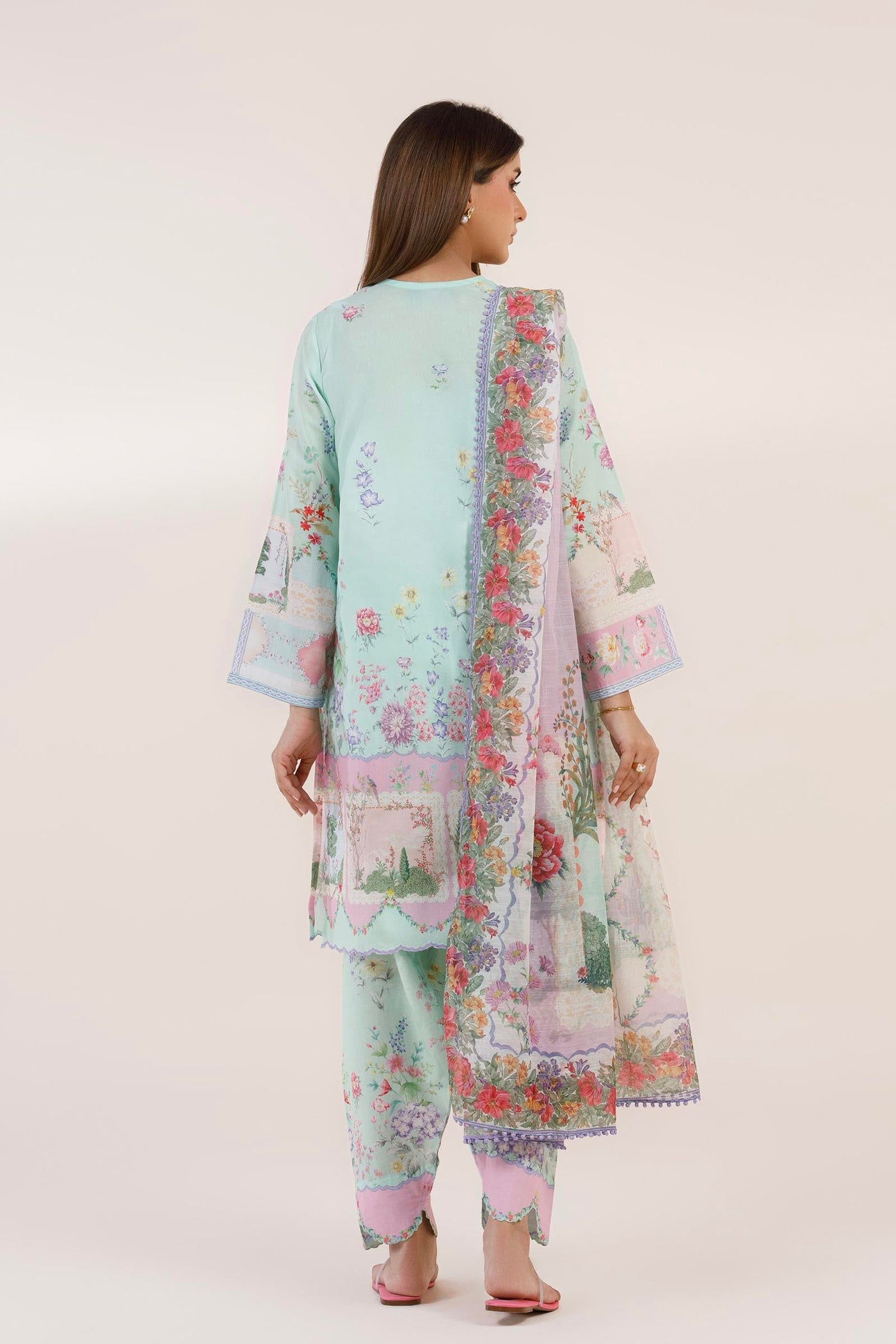 Stitched Printed Muzlin Suit