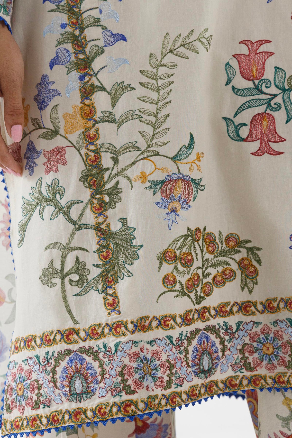 Stitched Embroidered Muzlin Lawn Suit