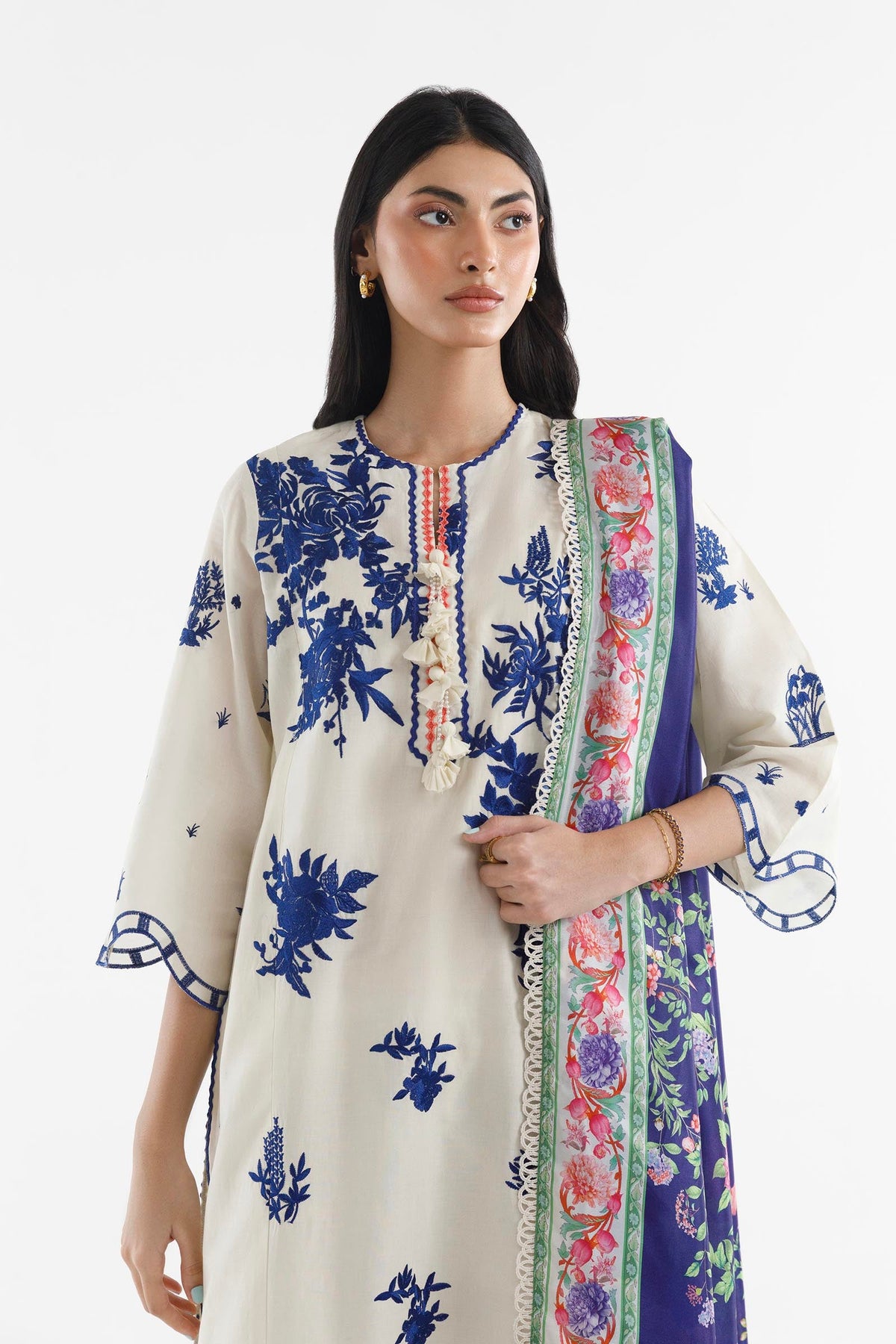 Stitched Embroidered Muzlin Lawn Suit