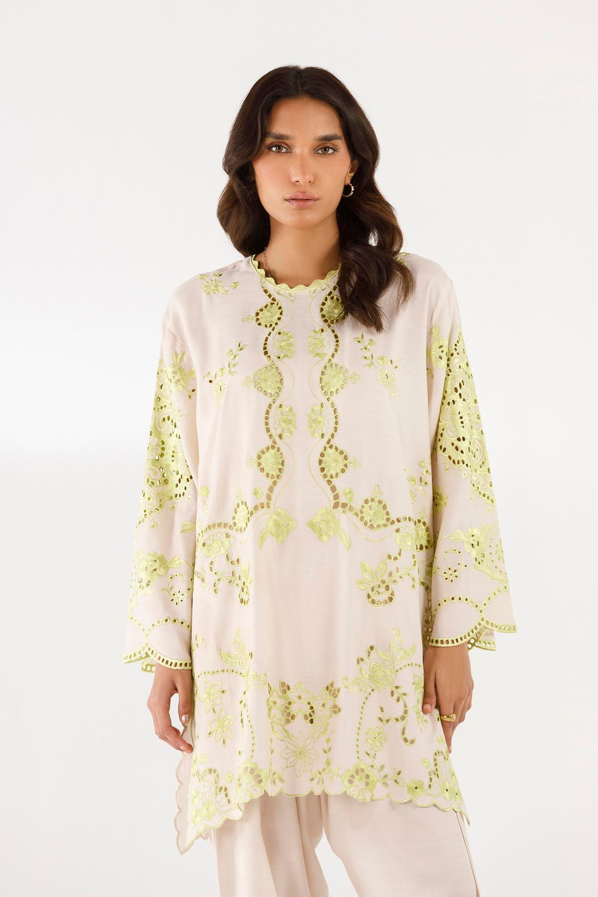 Stitched Embroidered Raw Silk Shirt + Shalwar
