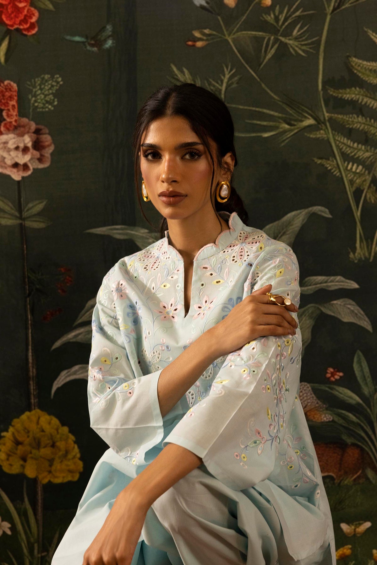 Stitched Embroidered Lawn Shirt+ Shalwar