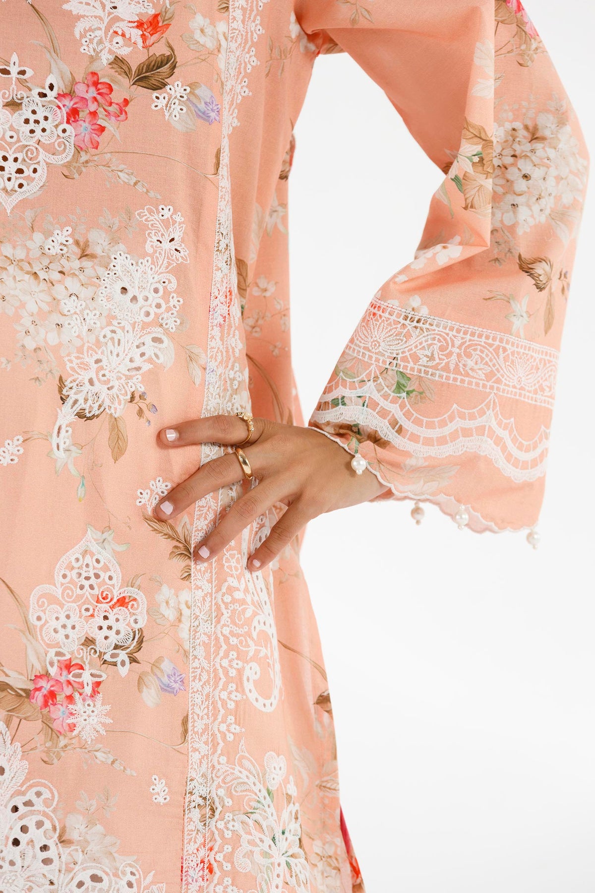 Stitched Embroidered Lawn Shirt + Dupatta