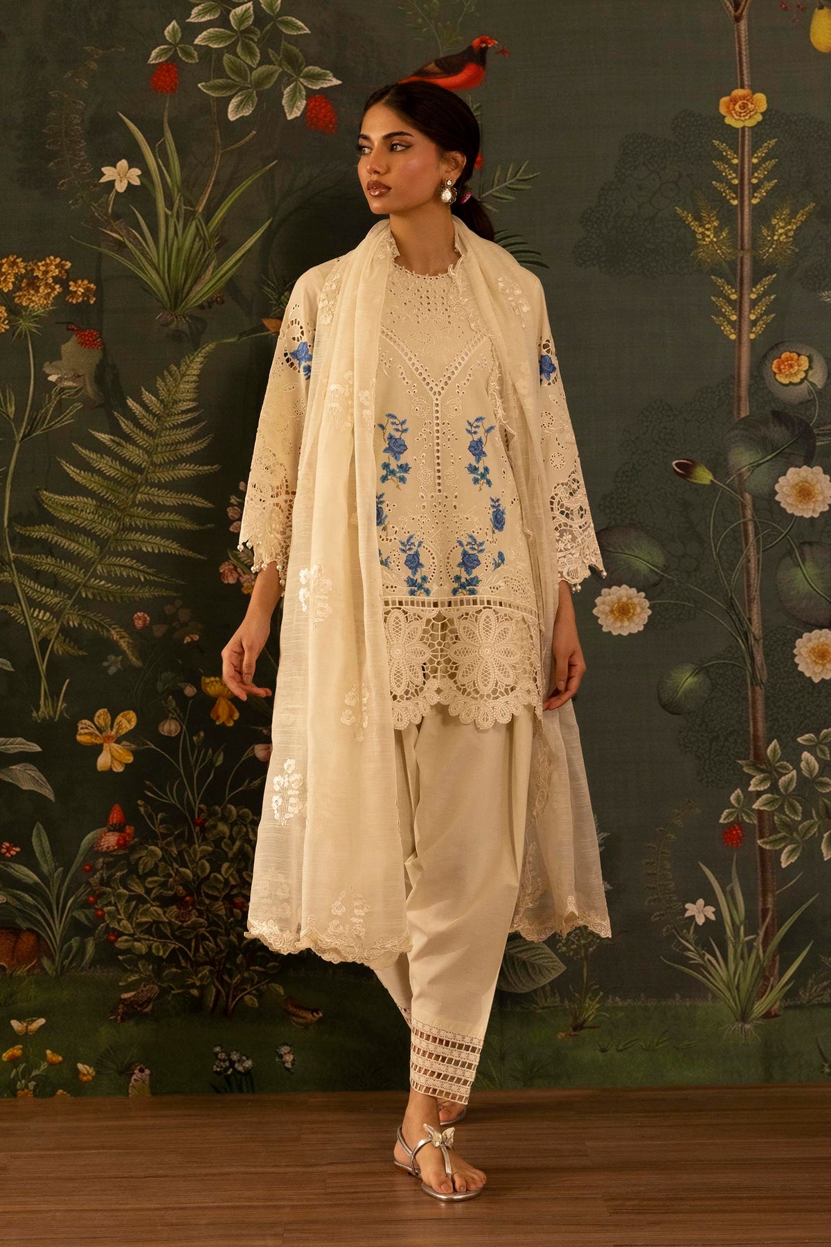 Stitched Embroidered Lawn Shirt+ Shalwar