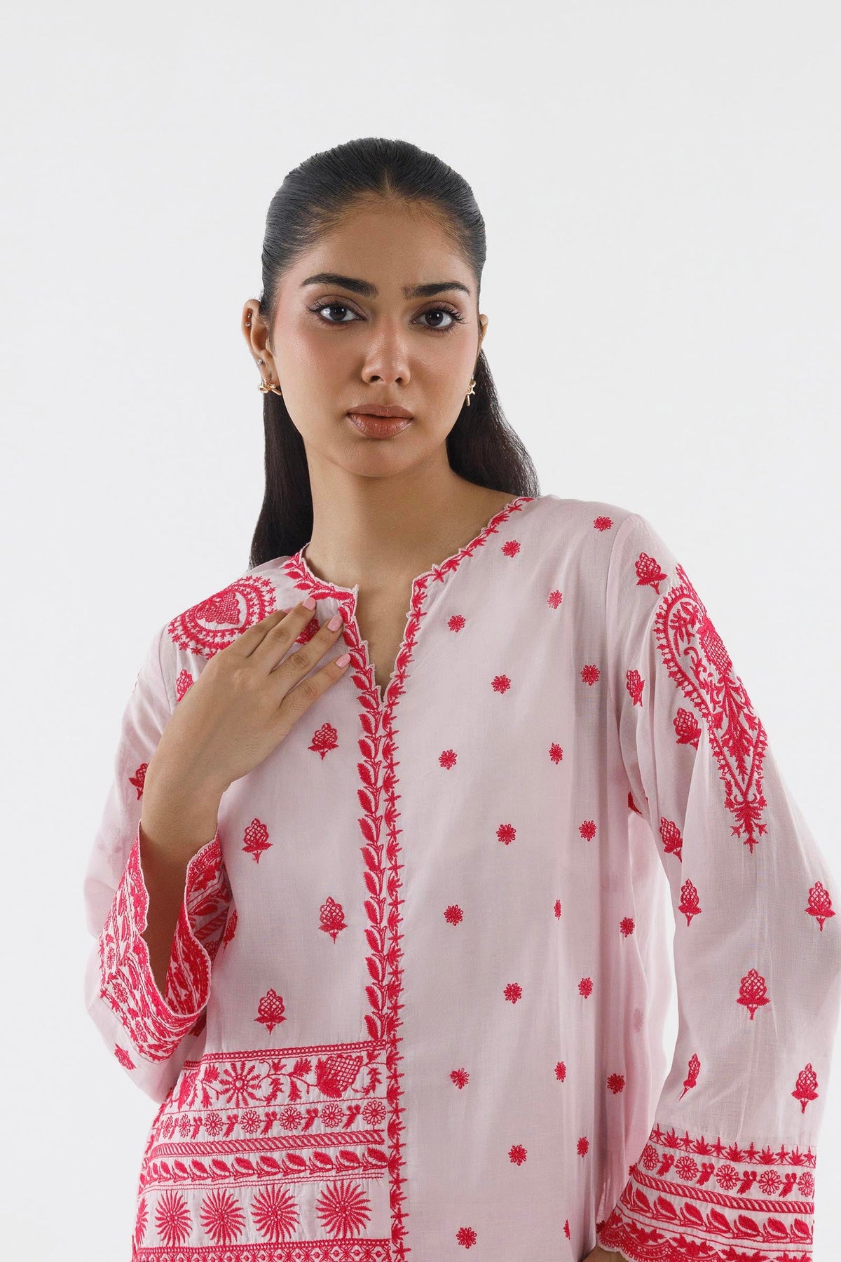 Stitched Embroidered Lawn Shirt+ Culotte