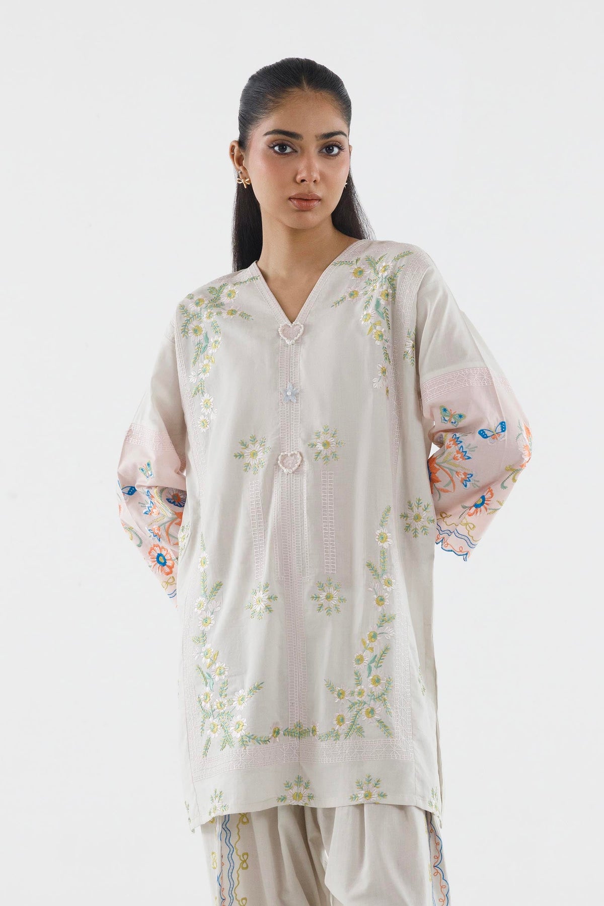 Stitched Embroidered Lawn Shirt+ Shalwar