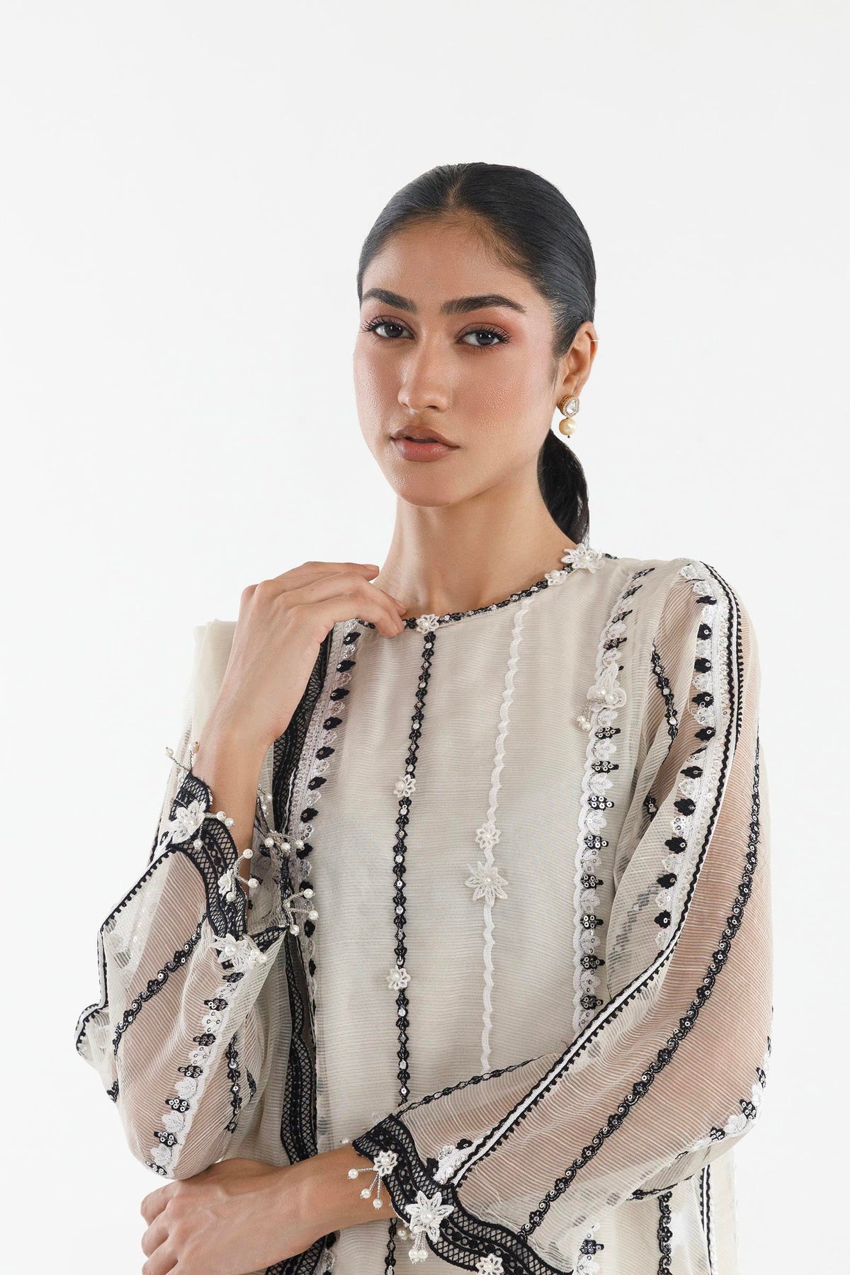 Stitched Embroidered Poly Slub Suit