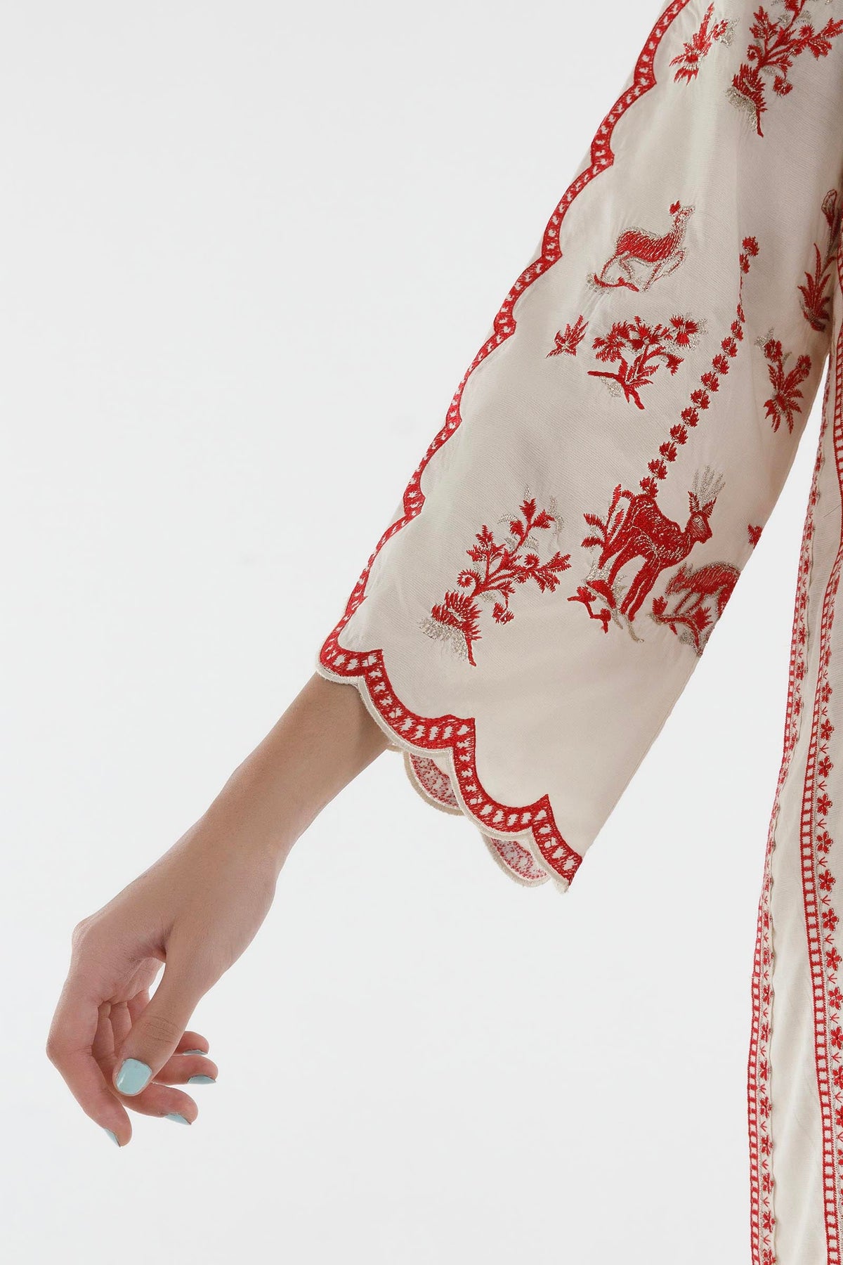 Stitched Embroidered Khaadi Silk Shirt+ Culotte