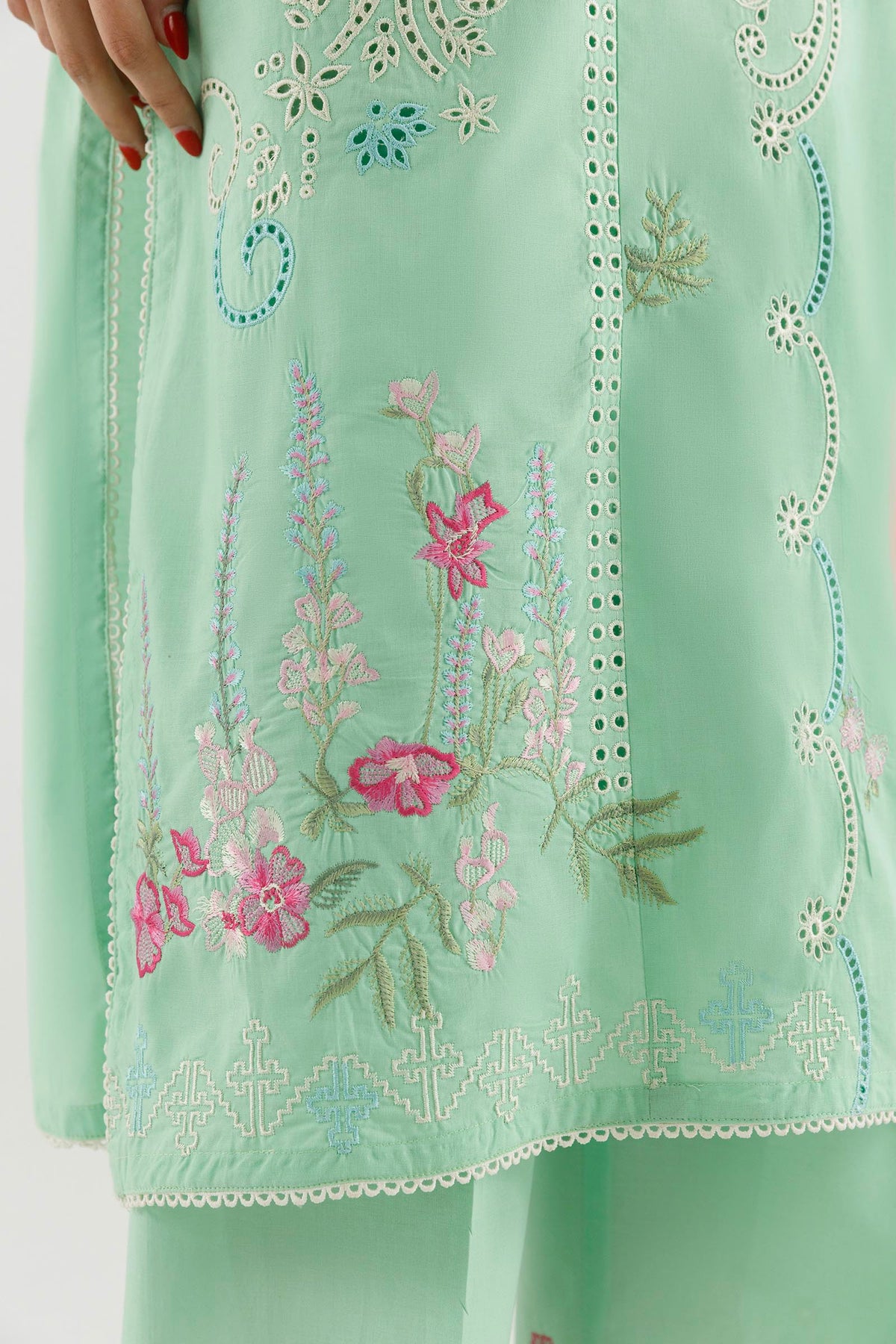 Stitched Embroidered Lawn Shirt+ Culotte