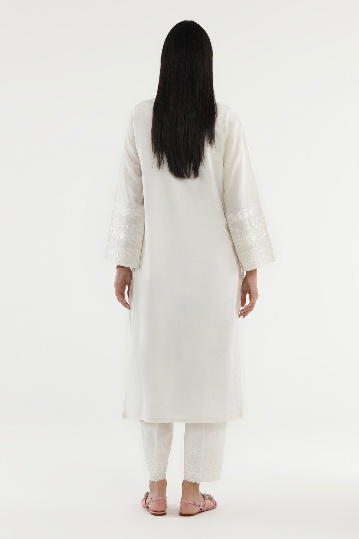 Stitched Embroidered Lawn Shirt+ Culotte