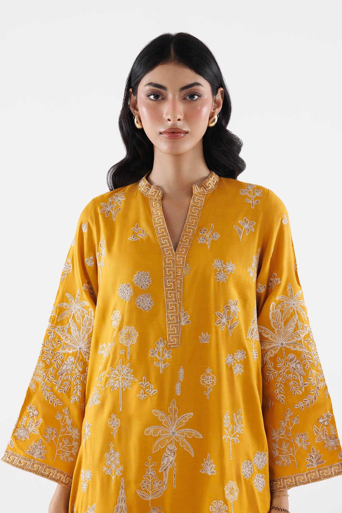 Stitched Embroidered Raw Silk Suit