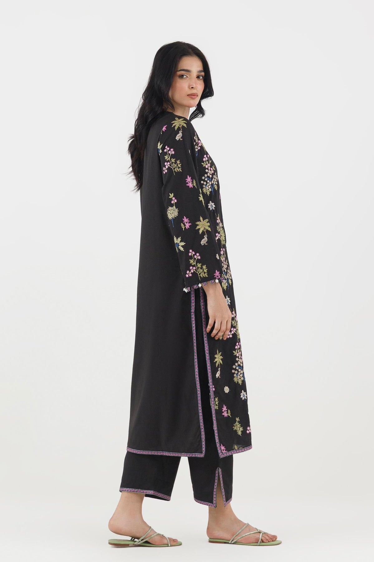 Stitched Embroidered Lawn Shirt+ Culotte
