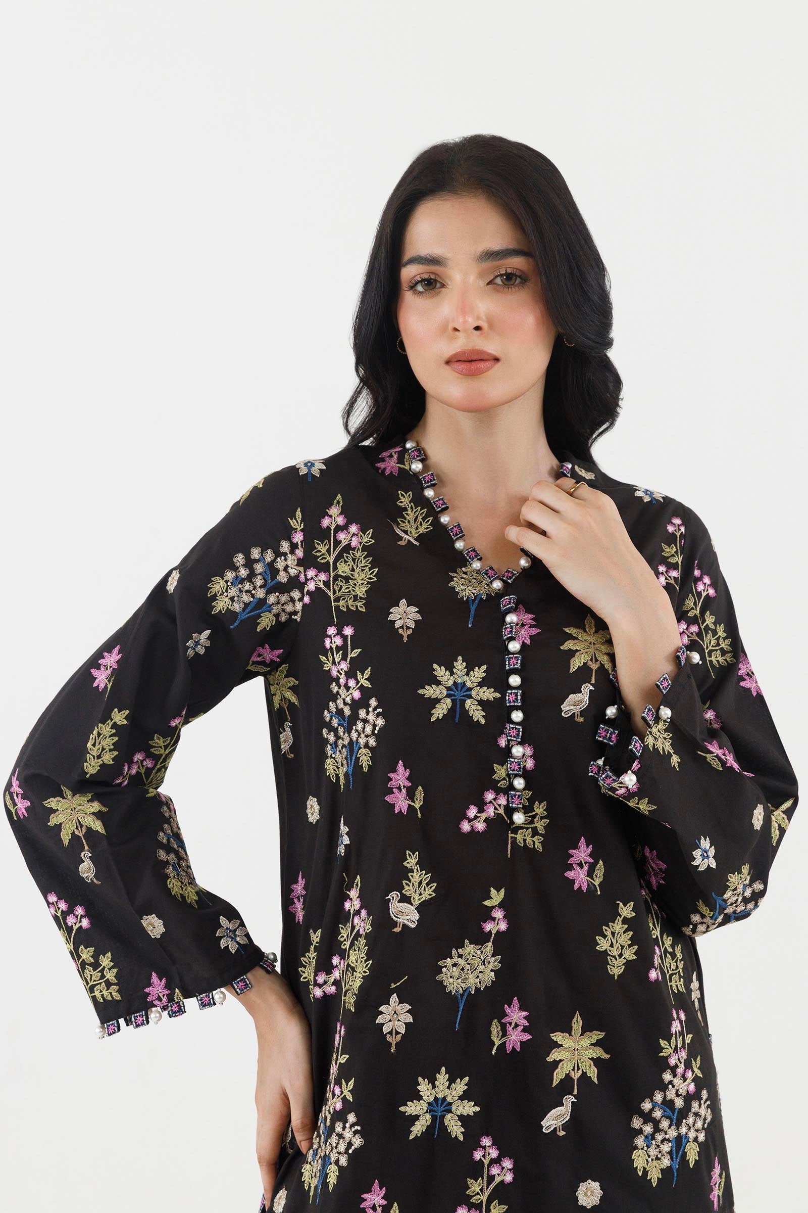 Stitched Embroidered Lawn Shirt+ Culotte