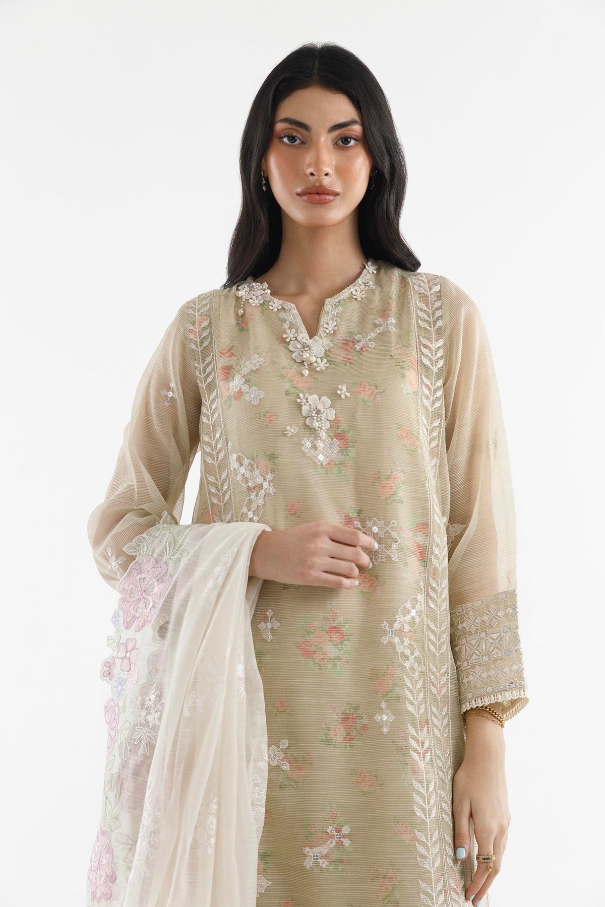 Stitched Embroidered Slub Suit