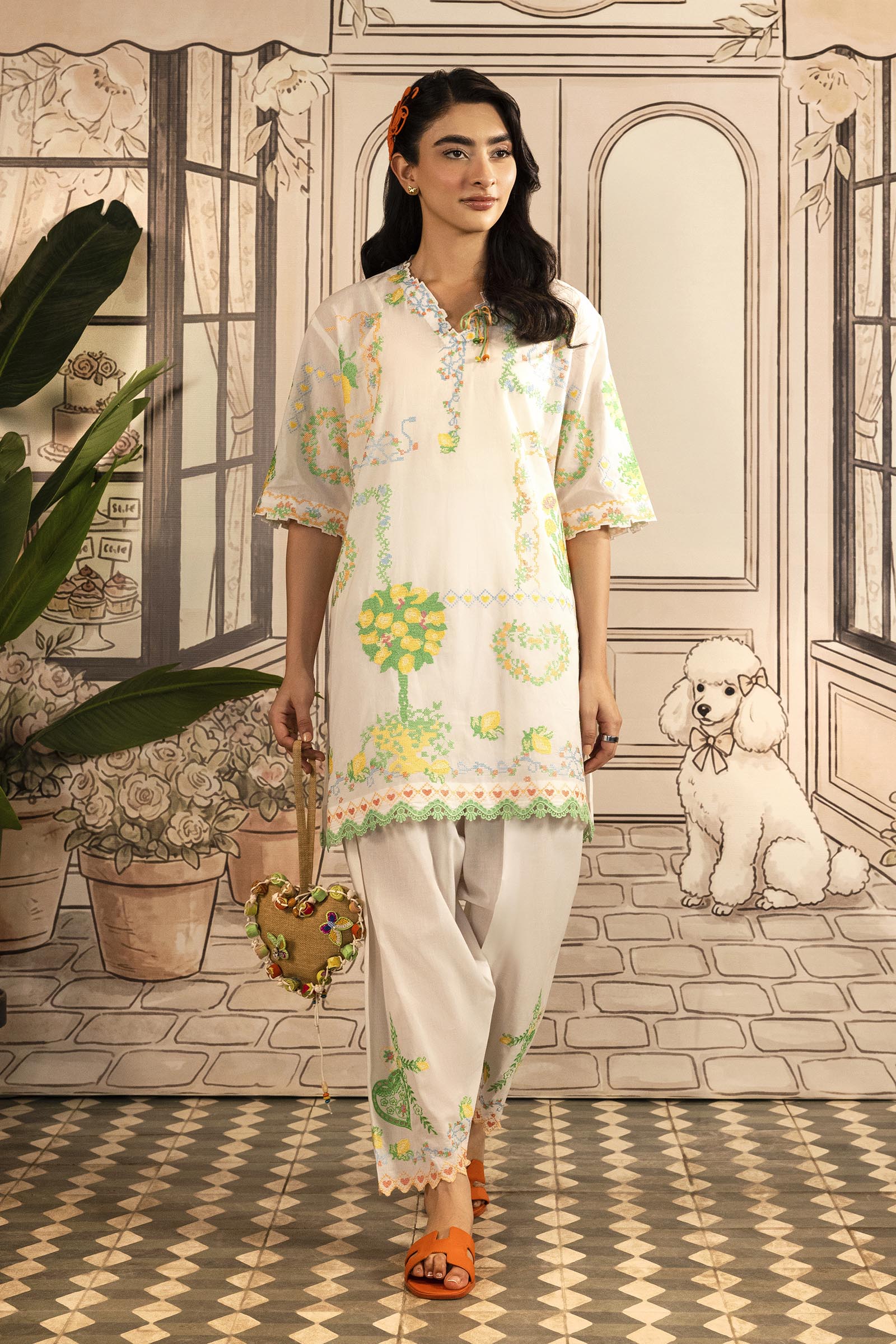 Stitched Embroidered Lawn Shirt+ Shalwar