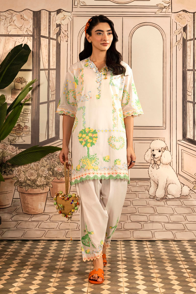 Stitched Embroidered Lawn Shirt+ Shalwar