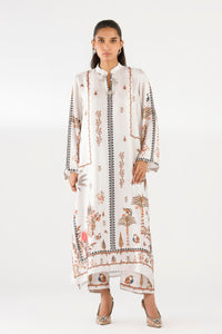 Stitched Printed Satin Shirt+ Culotte