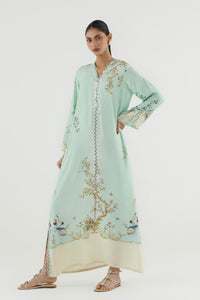 Stitched Printed Raw Silk Shirt