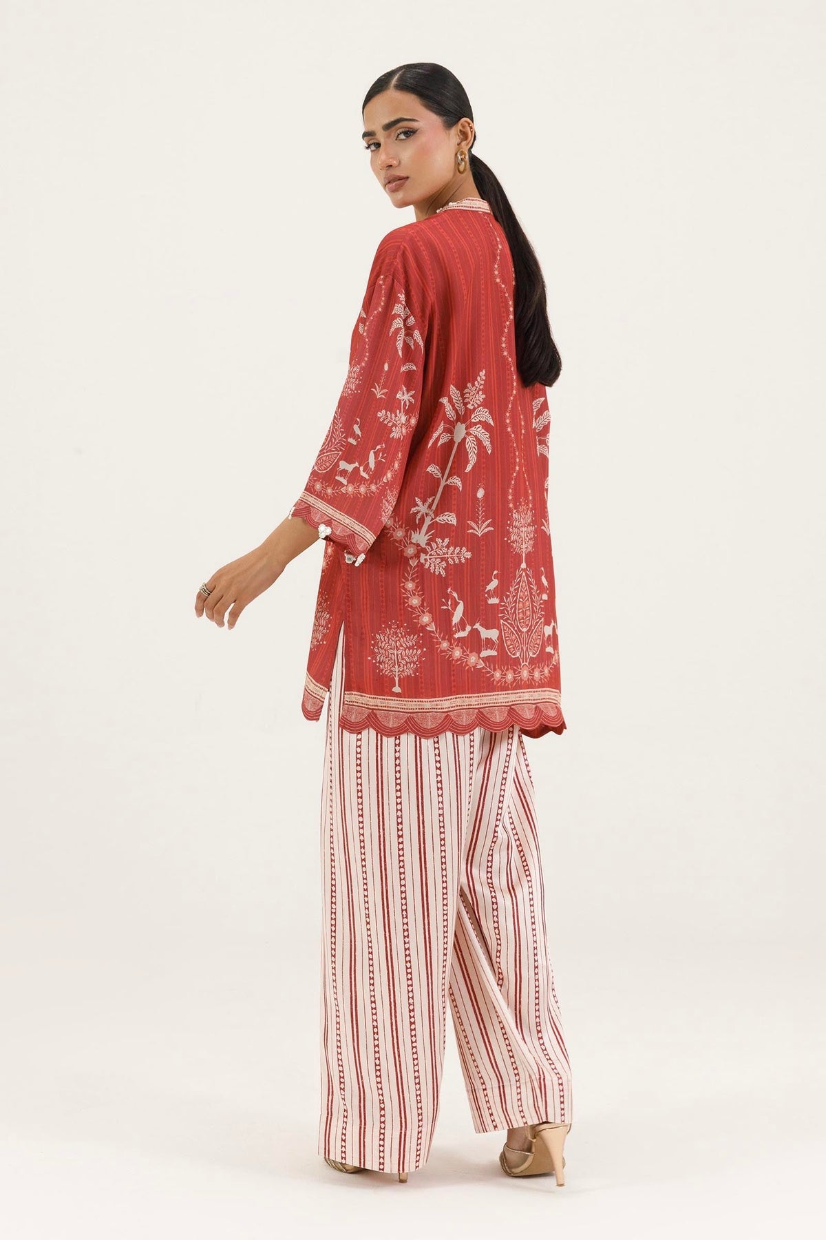 Stitched Printed Crepe Shirt