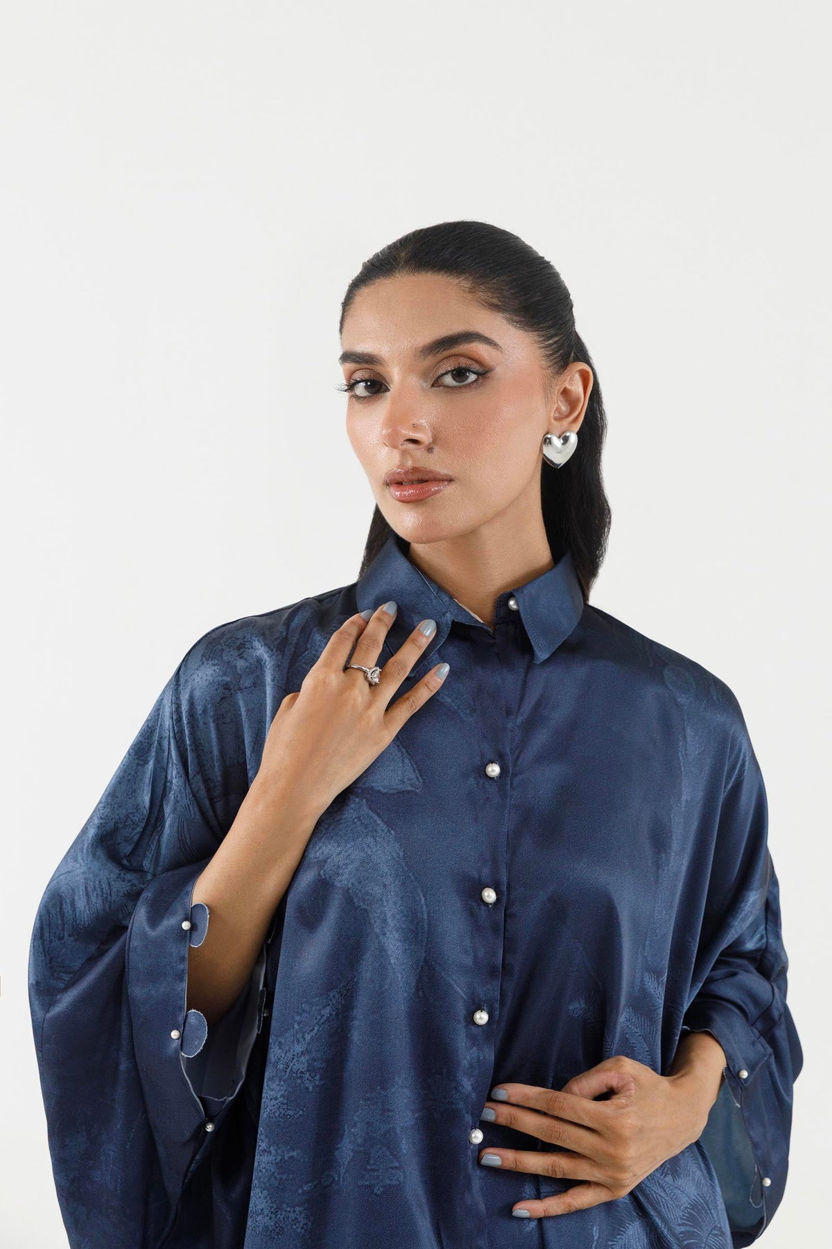 Stitched Printed Satin Shirt+  Shalwar