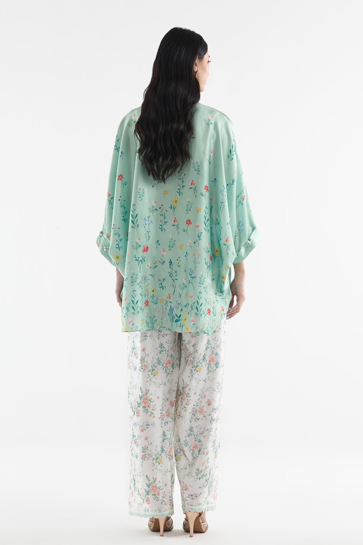 Stitched Printed Satin Shirt+ Shalwar