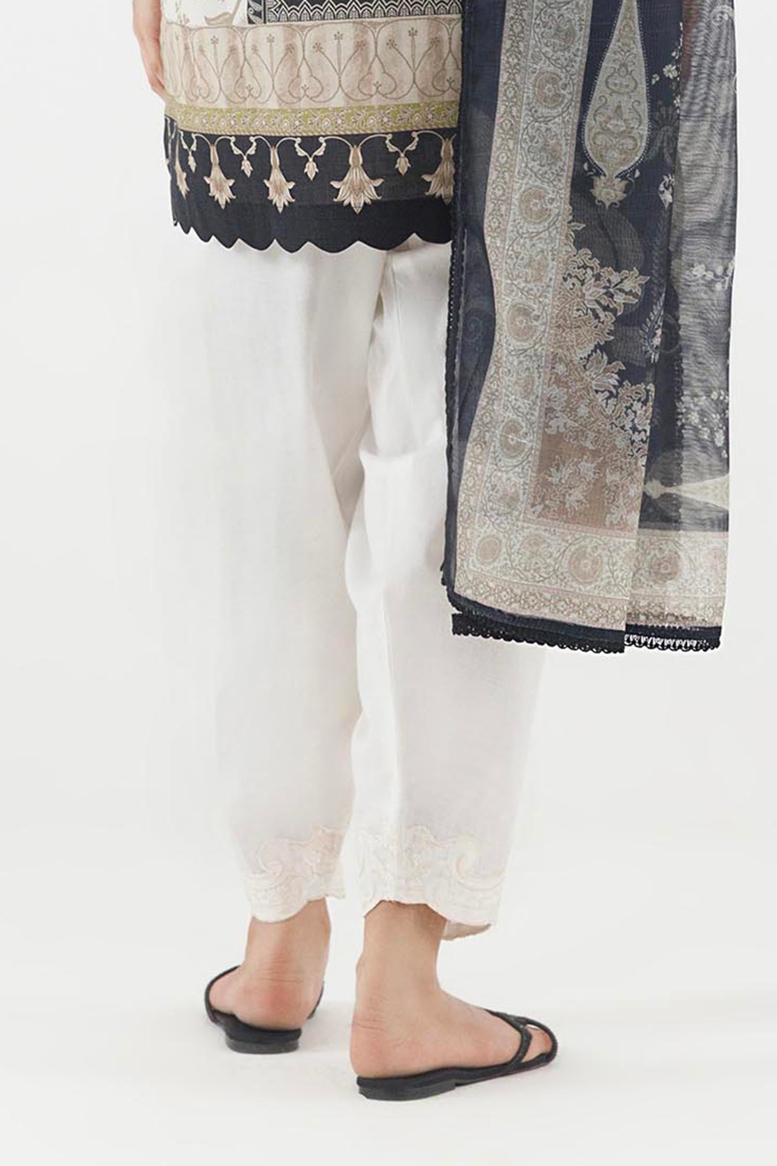 Stitched Lawn Shalwar