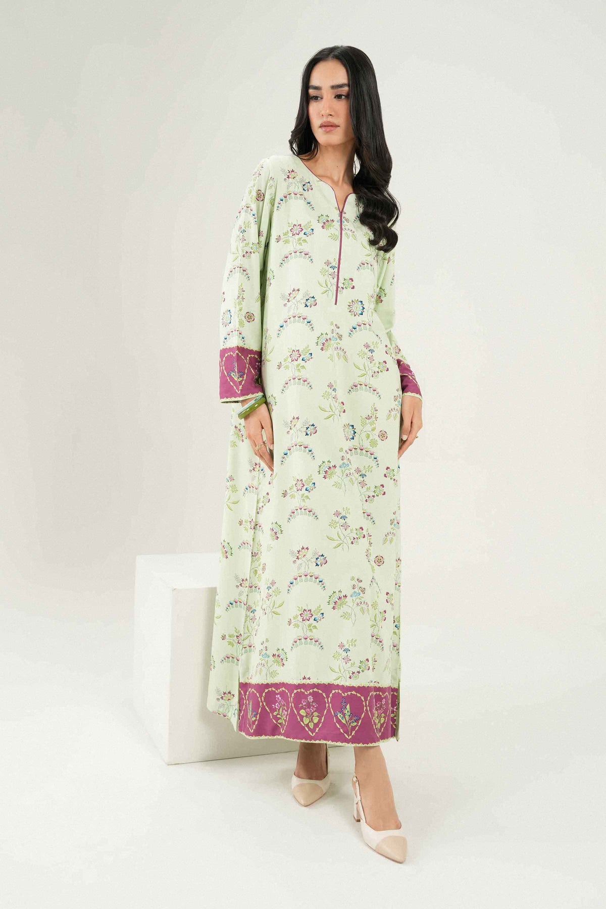 Printed Embroidered Jalabiya - ST1S-JALA26WV2-4