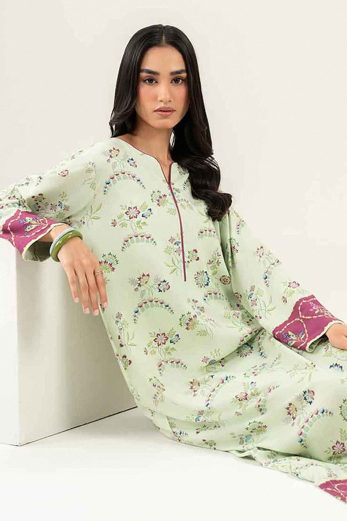 Printed Embroidered Jalabiya - ST1S-JALA26WV2-4