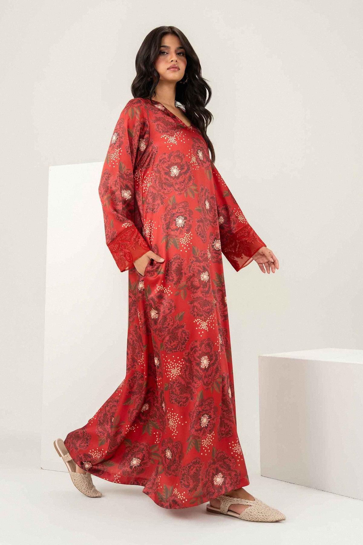 Printed Embroidered Dress - ST1SE-JALA26WV1-3