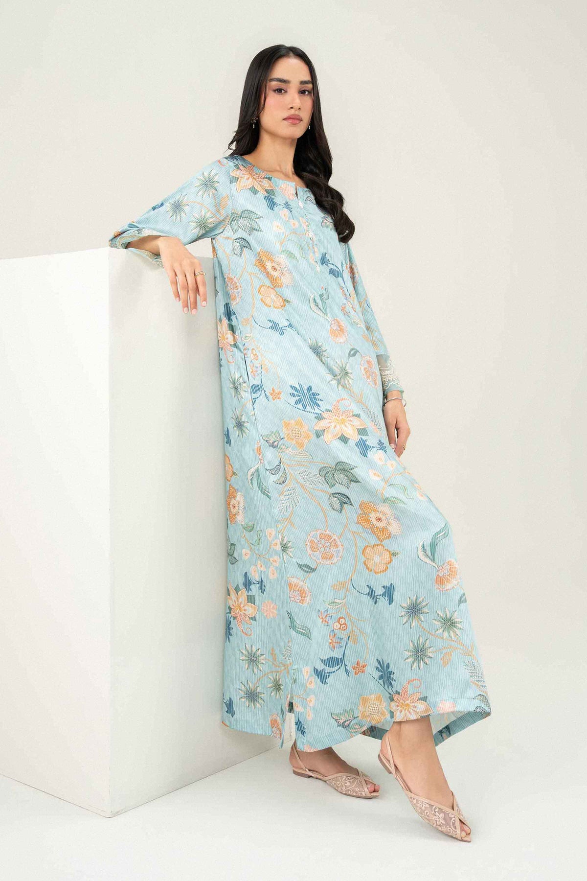 Printed Embroidered Jalabiya - ST1SE-JALA26WV1-5