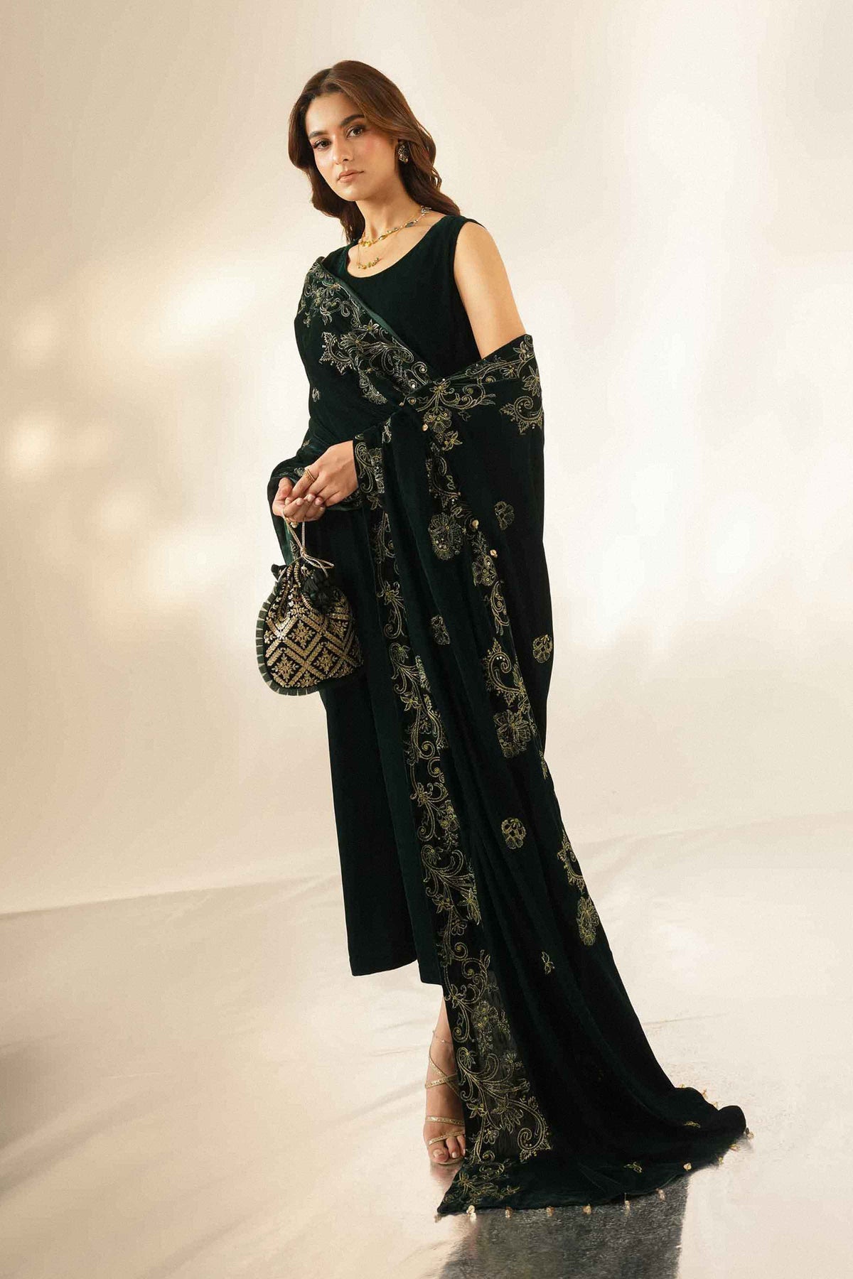Embroidered Shawl - ST1SE-LUXE26WV1-3