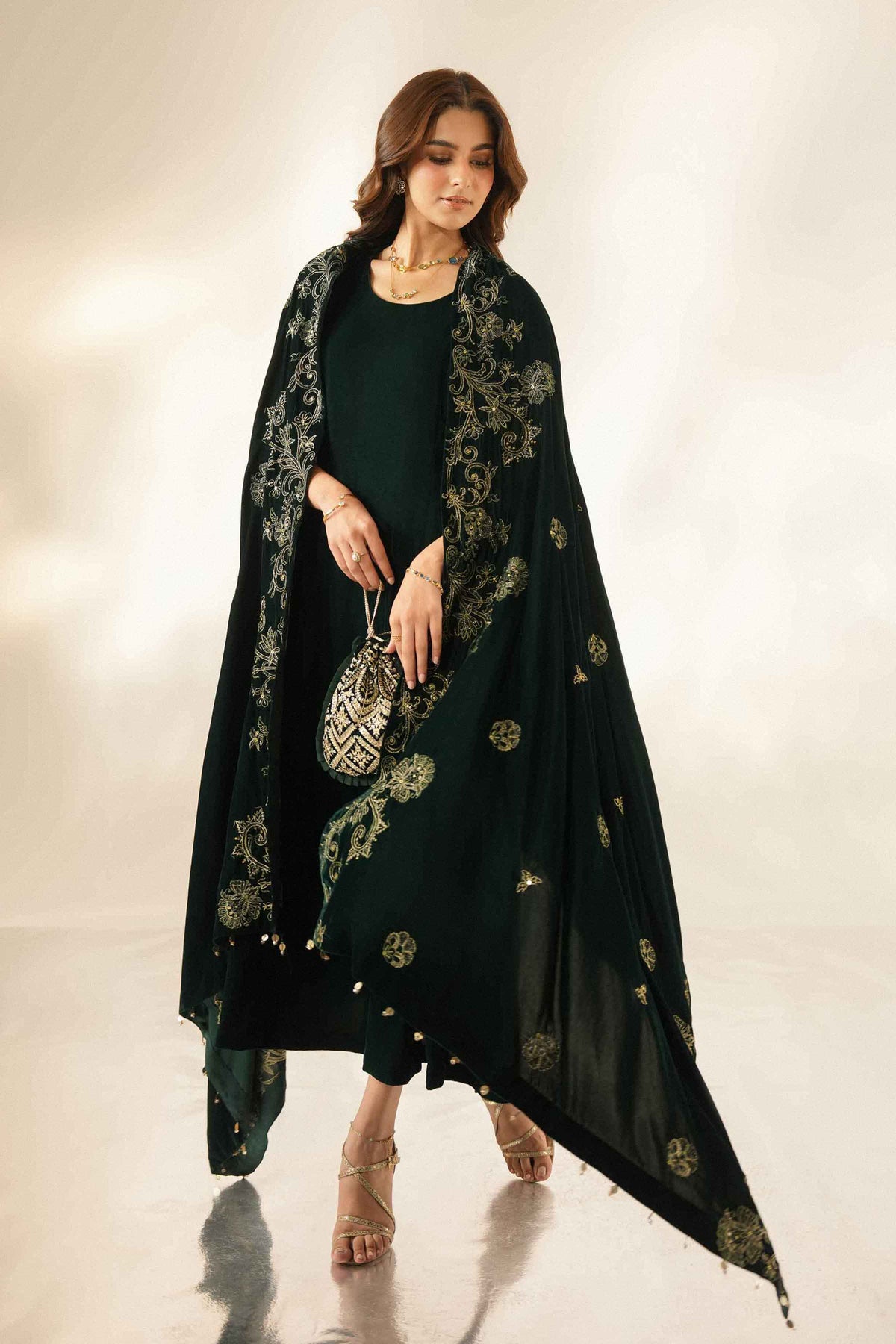 Embroidered Shawl - ST1SE-LUXE26WV1-3