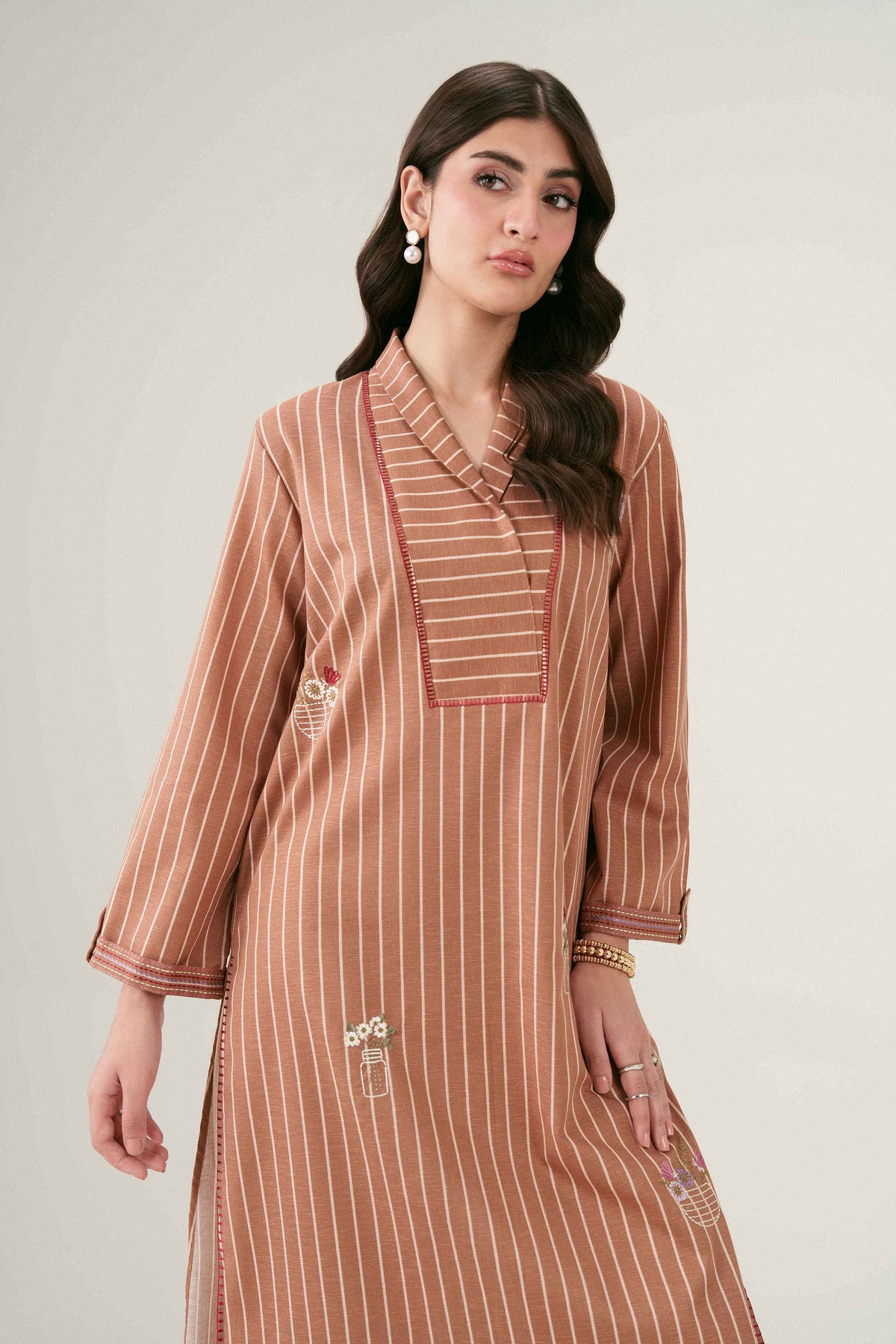 Printed Embroidered Shirt - ST1SE-PRET26WV2-16