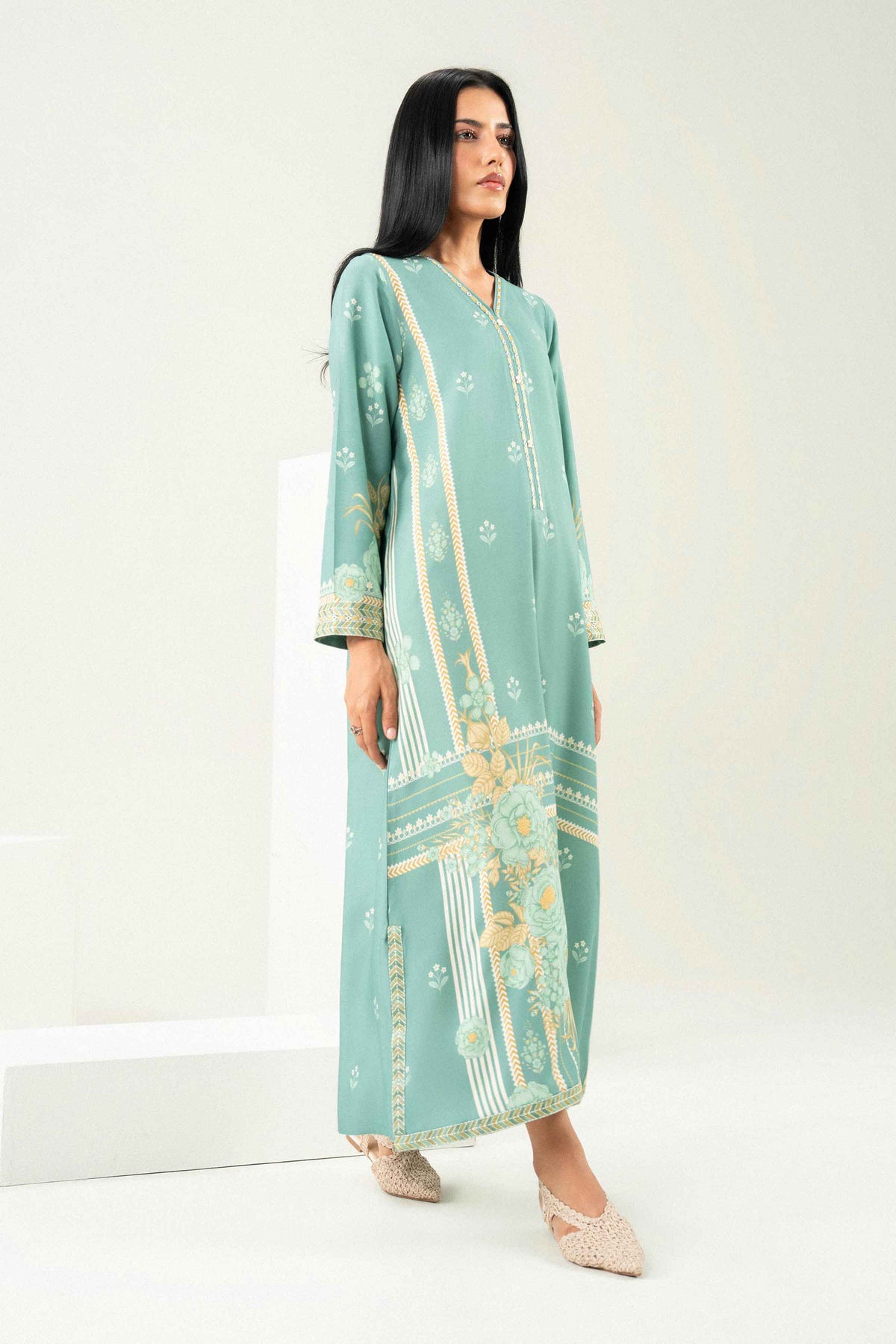 Printed Embroidered Kaftan - ST1SE-PRET26WV2-22