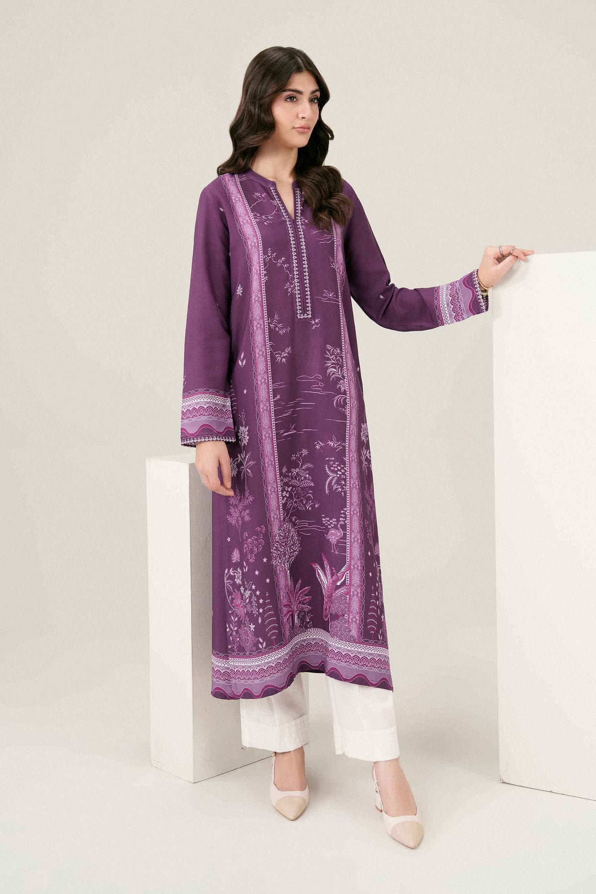 Printed Embroidered Shirt - ST1SE-PRET26WV2-23