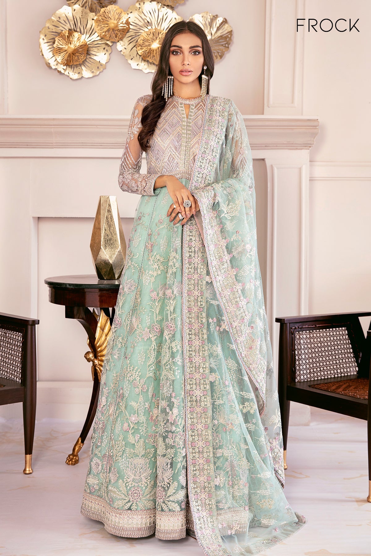 EMBROIDERED NET CH08-10 UNSTITCHED