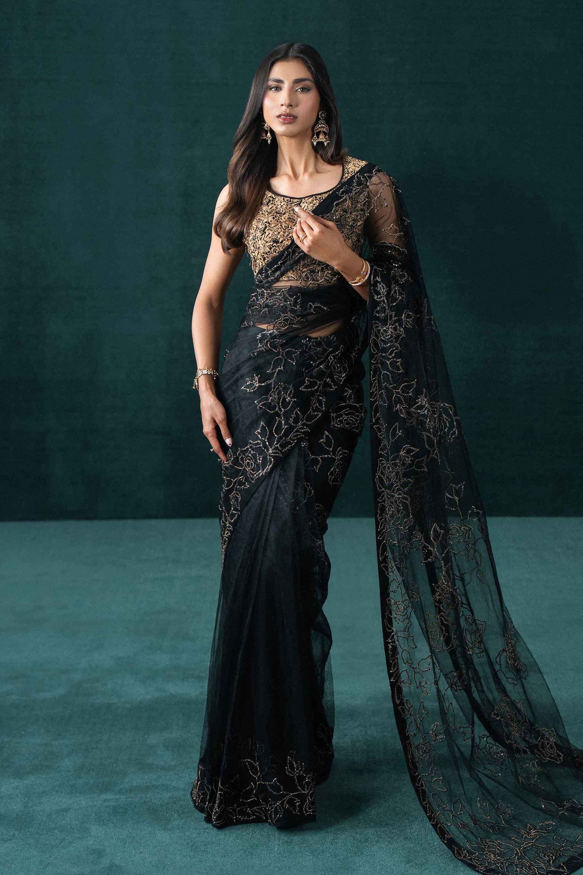2 Piece - Embroidered Saree Set - ST2PE-BOUT26WV2-11