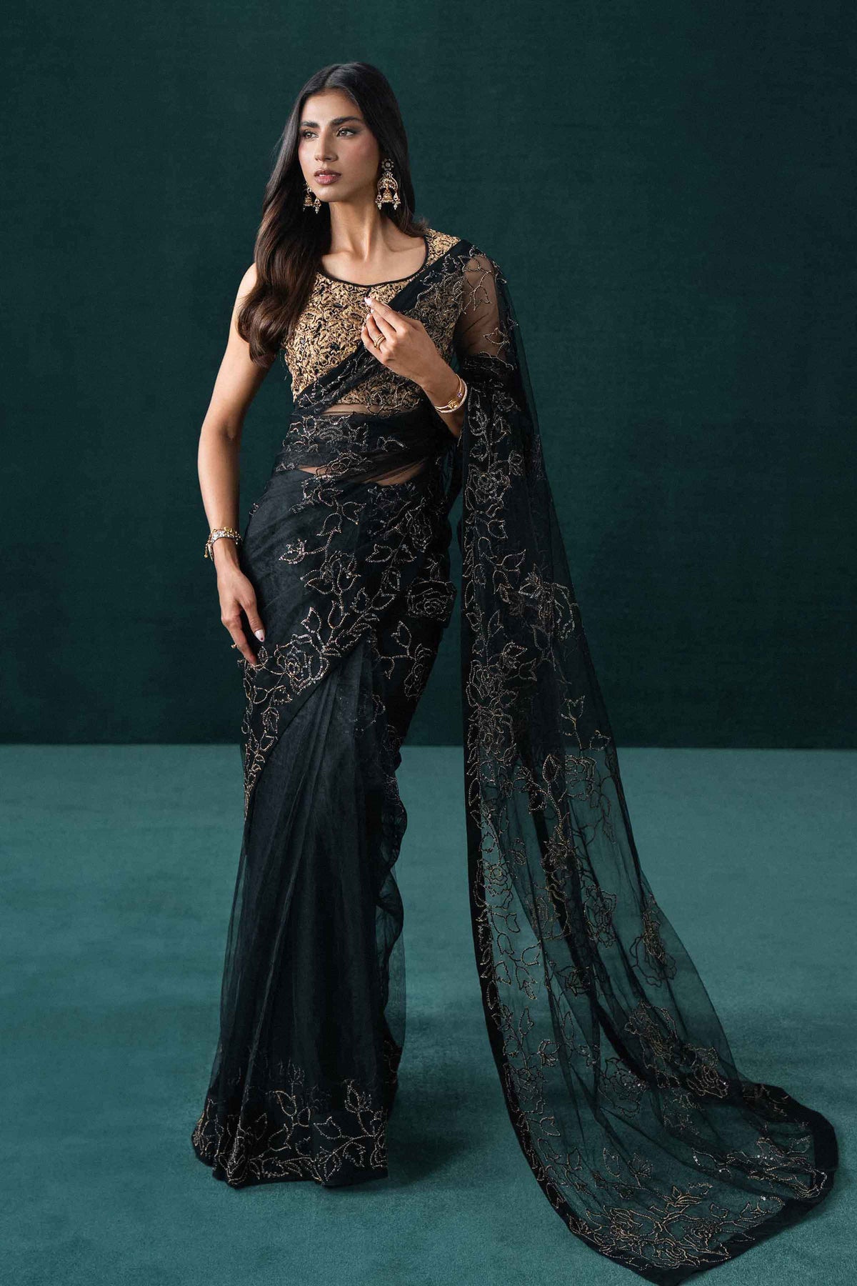 2 Piece - Embroidered Saree Set - ST2PE-BOUT26WV2-11