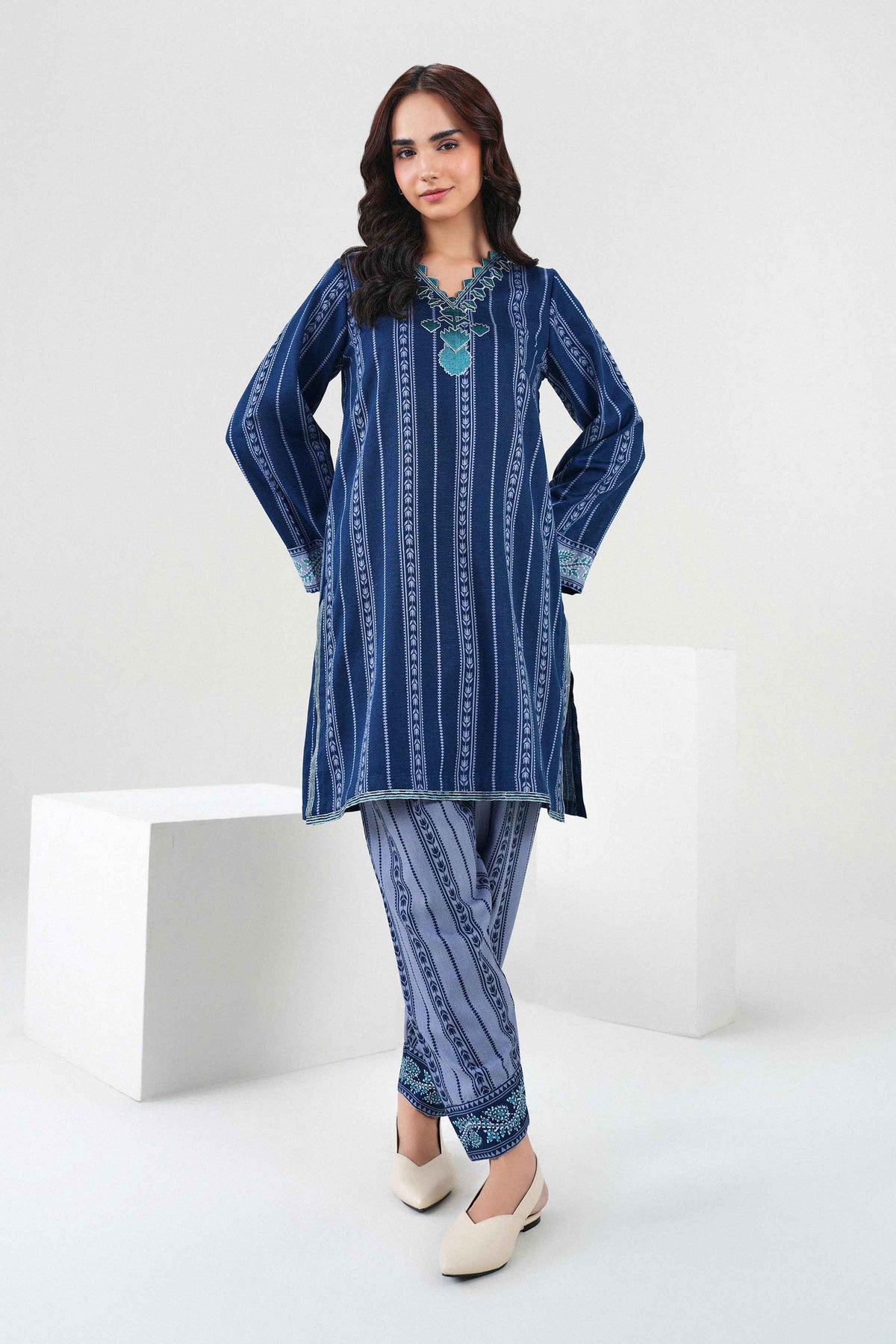 2 Piece - Printed Embroidered Suit - ST2STE-PRET26WV1-3
