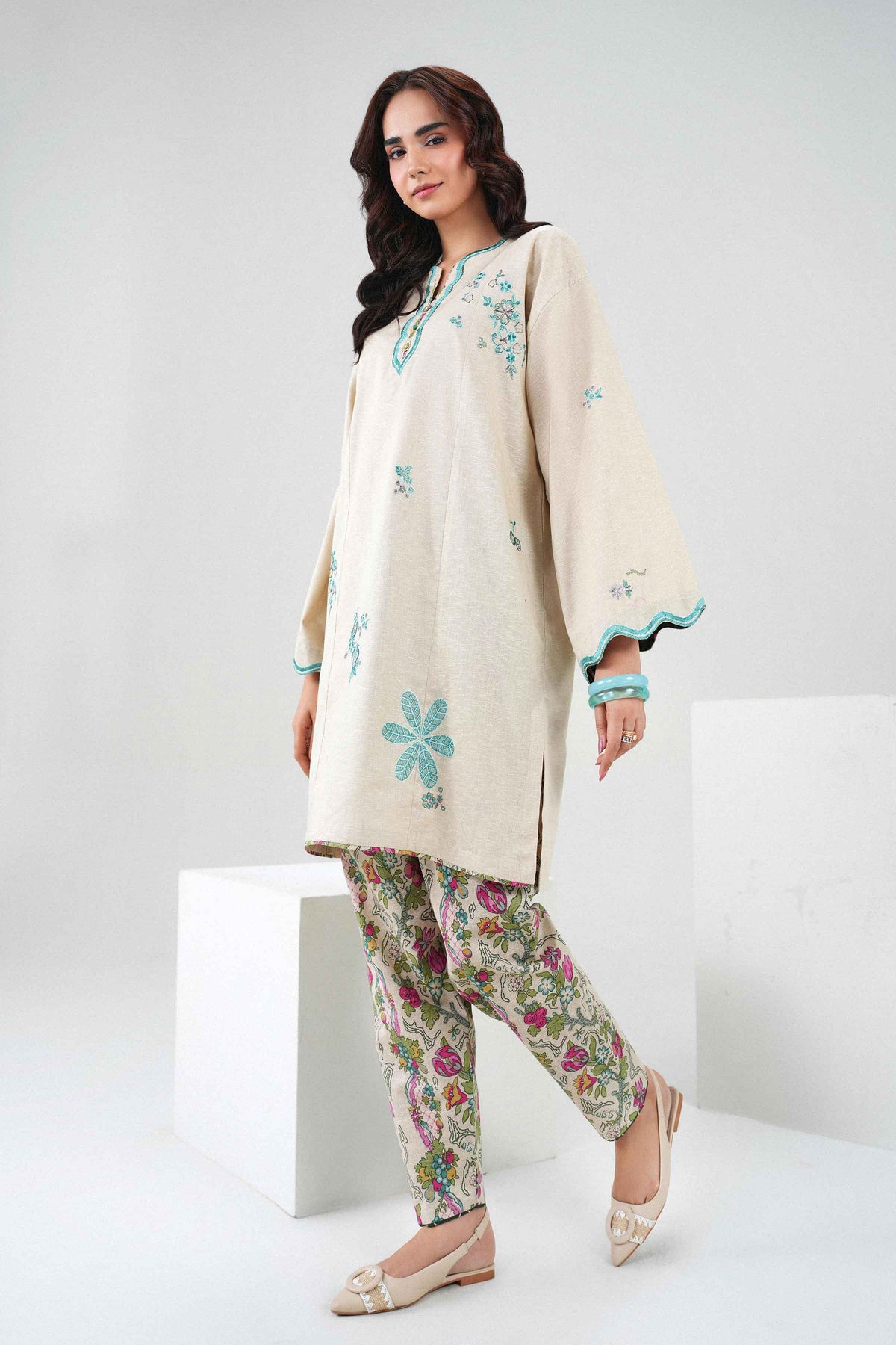 2 Piece - Printed Embroidered Suit - ST2STE-PRET26WV2-23