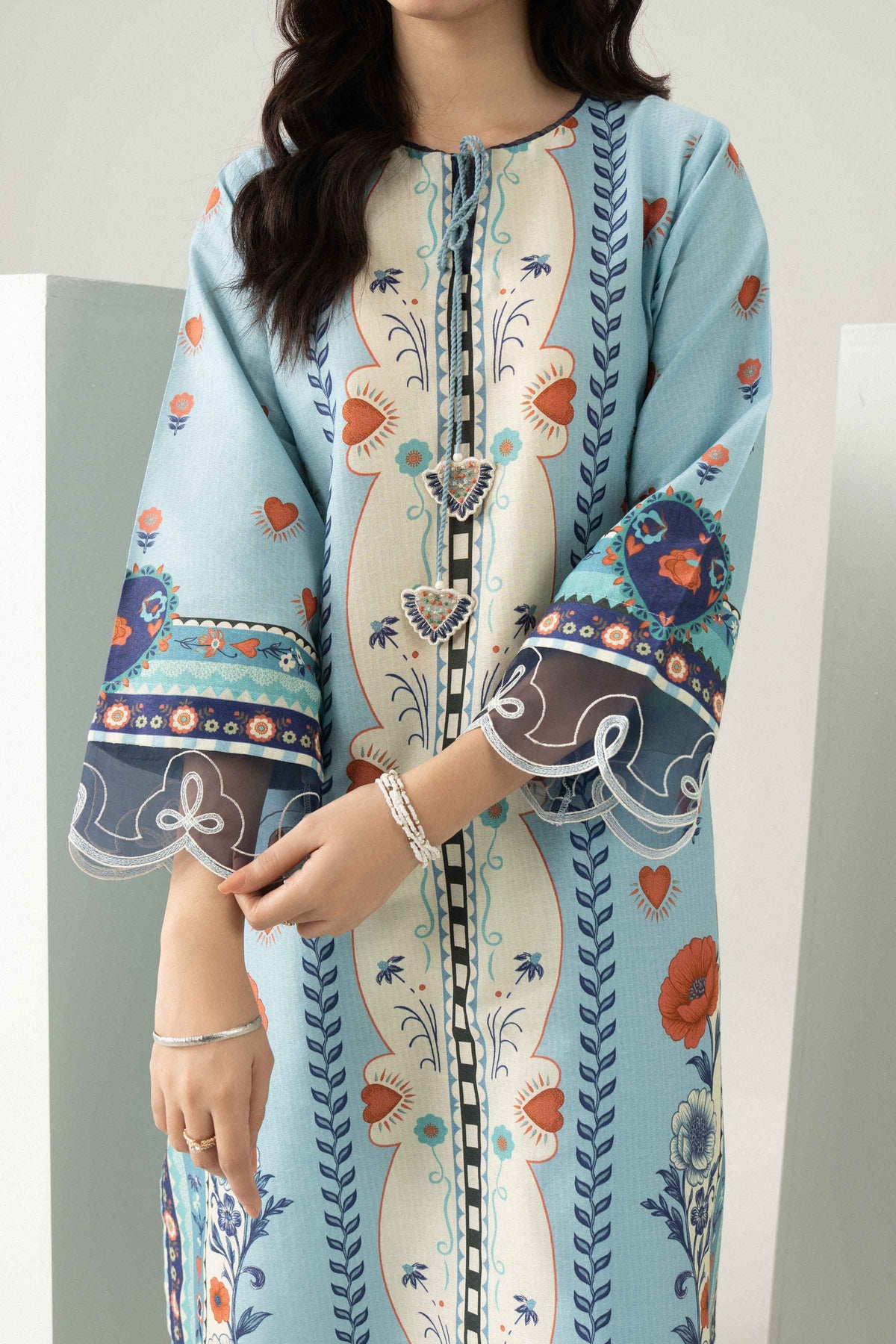 2 Piece - Printed Embroidered Suit - ST2STE-PRET26WV2-26