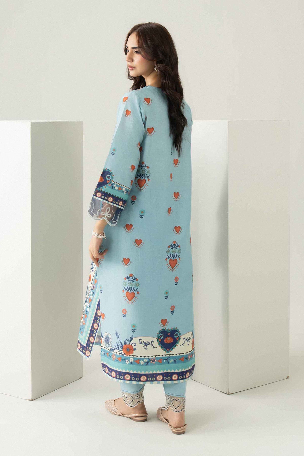 2 Piece - Printed Embroidered Suit - ST2STE-PRET26WV2-26