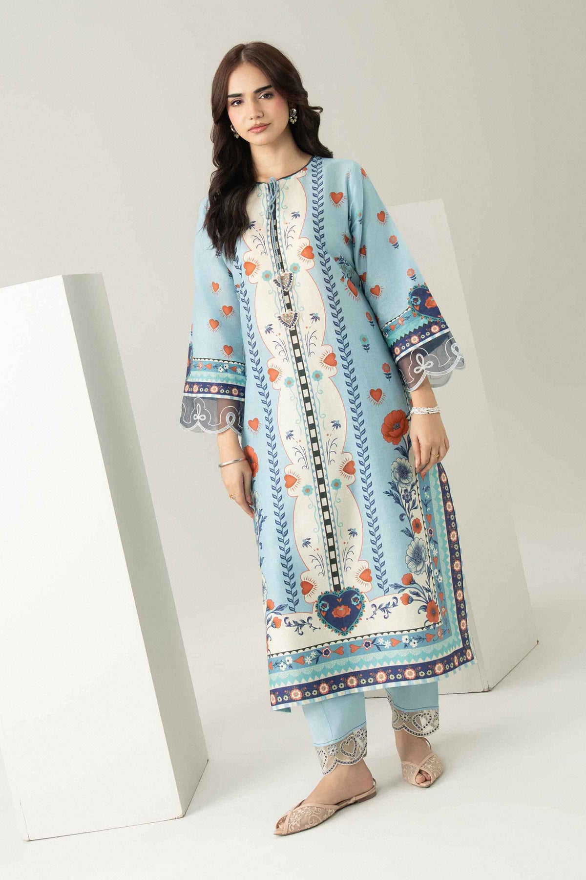 2 Piece - Printed Embroidered Suit - ST2STE-PRET26WV2-26