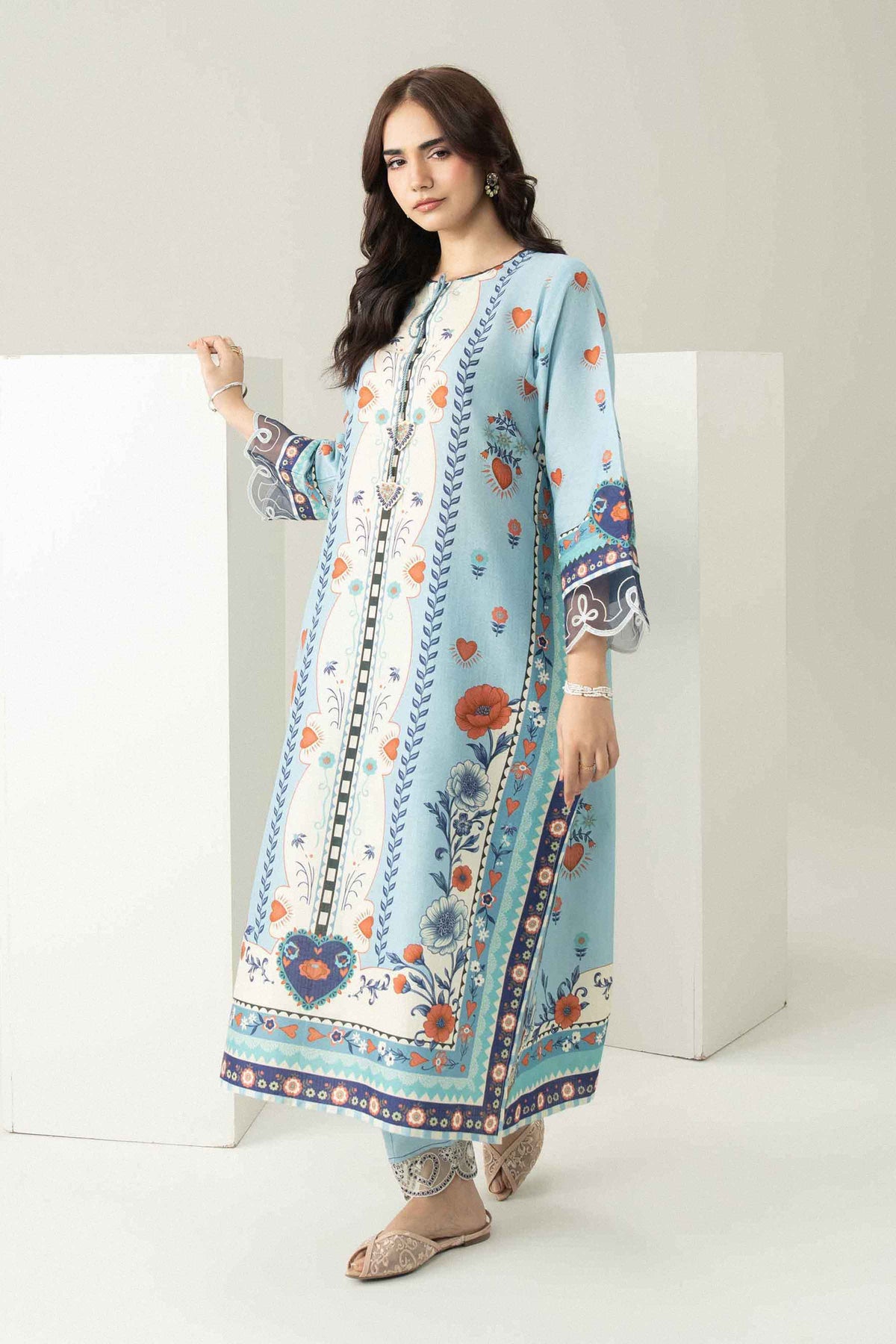 2 Piece - Printed Embroidered Suit - ST2STE-PRET26WV2-26