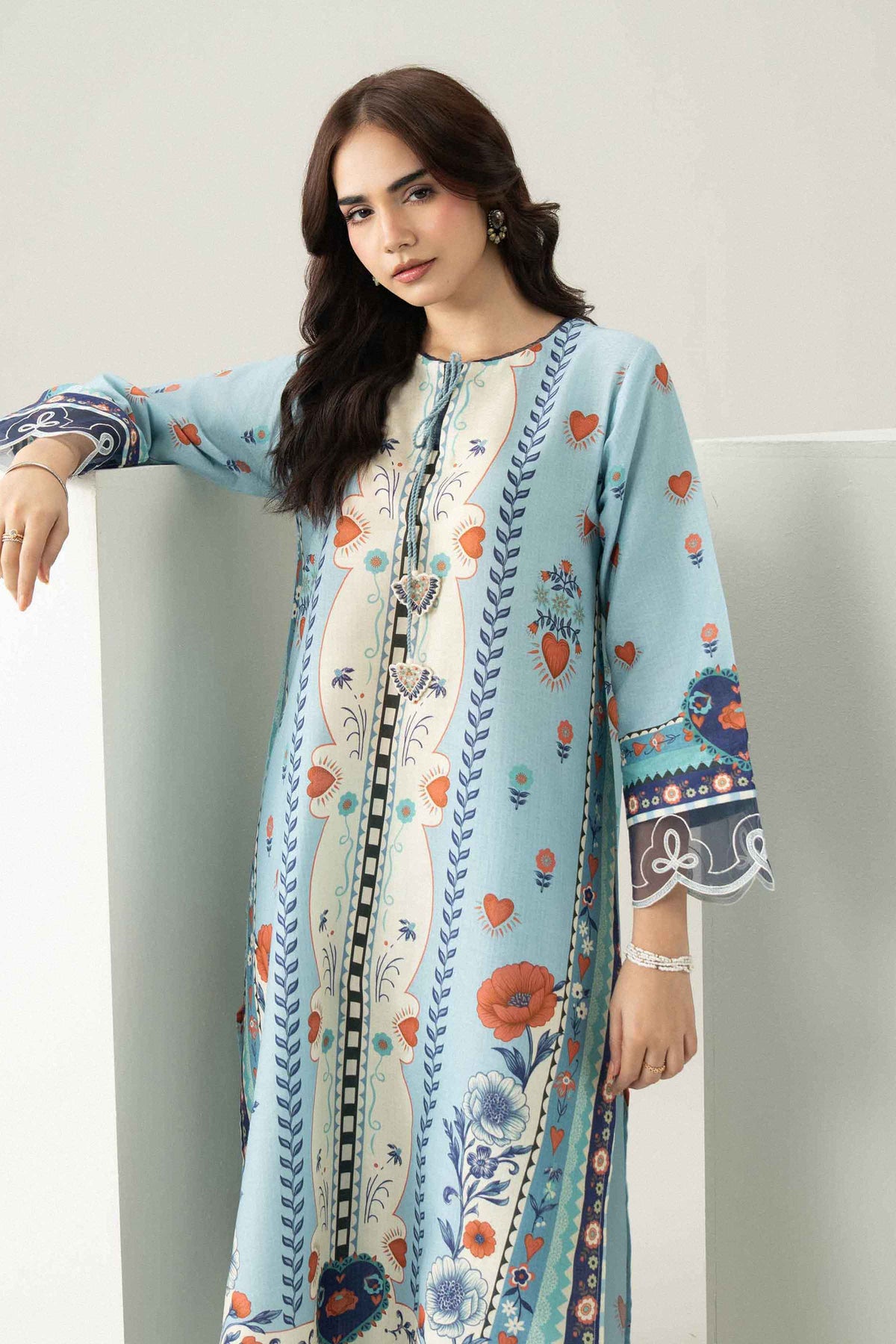 2 Piece - Printed Embroidered Suit - ST2STE-PRET26WV2-26