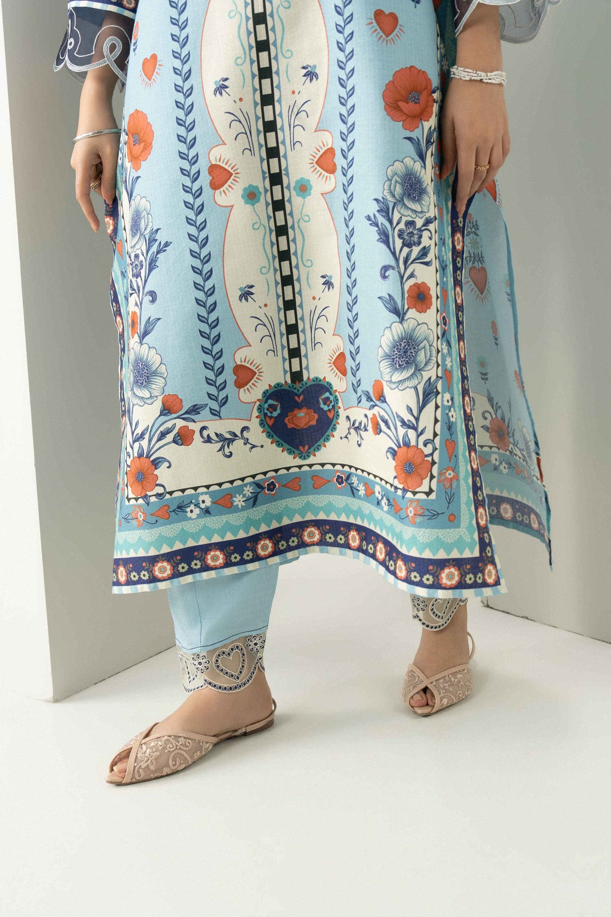 2 Piece - Printed Embroidered Suit - ST2STE-PRET26WV2-26