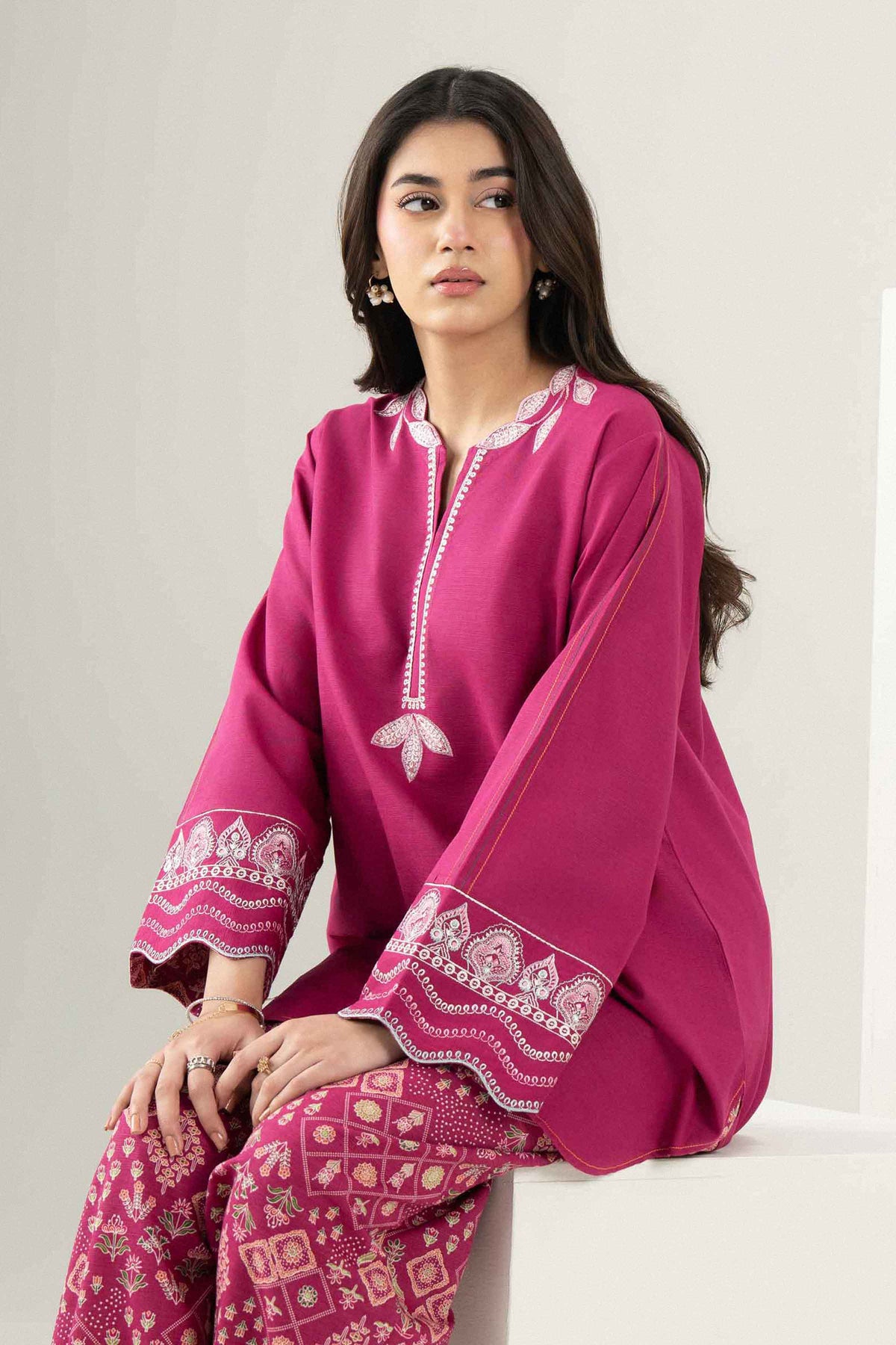 2 Piece - Printed Embroidered Suit - ST2STE-PRET26WV2-39